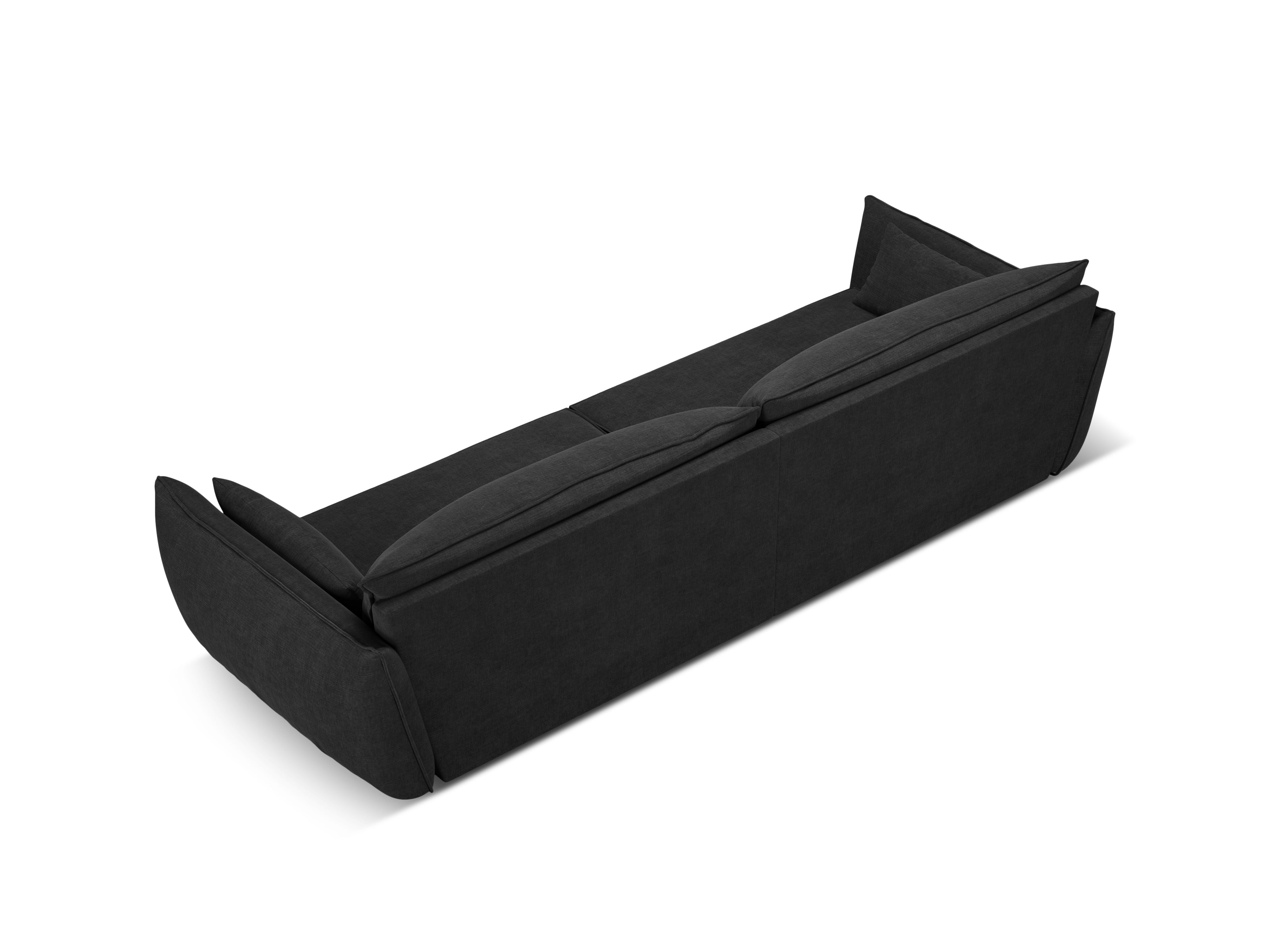 Sofa im Sofa-Stoff aus 4-Sitzer Vanda Czarny