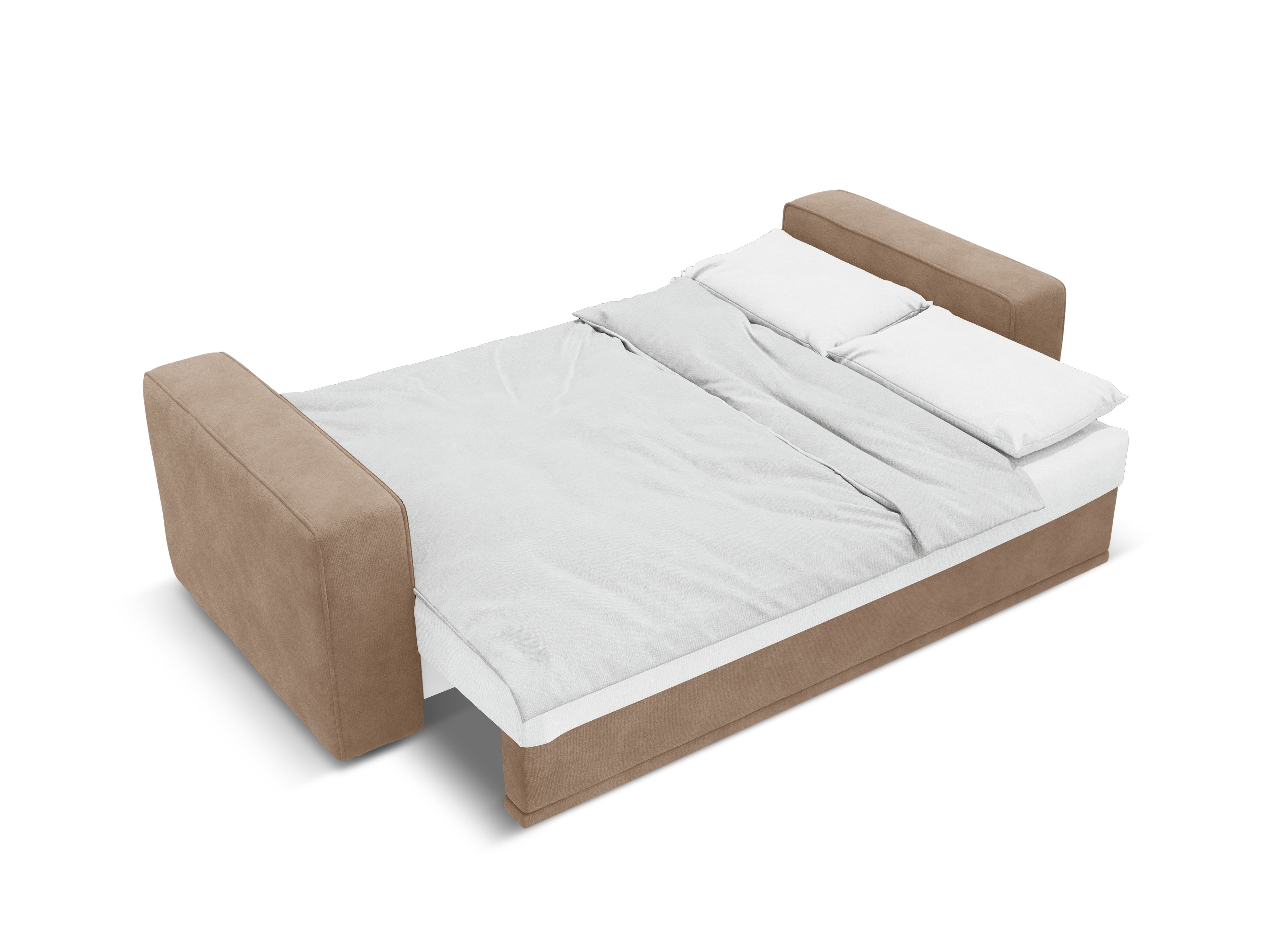 Samt-Ecksofa links mit Schlaffunktion RIBES dunkelbeige