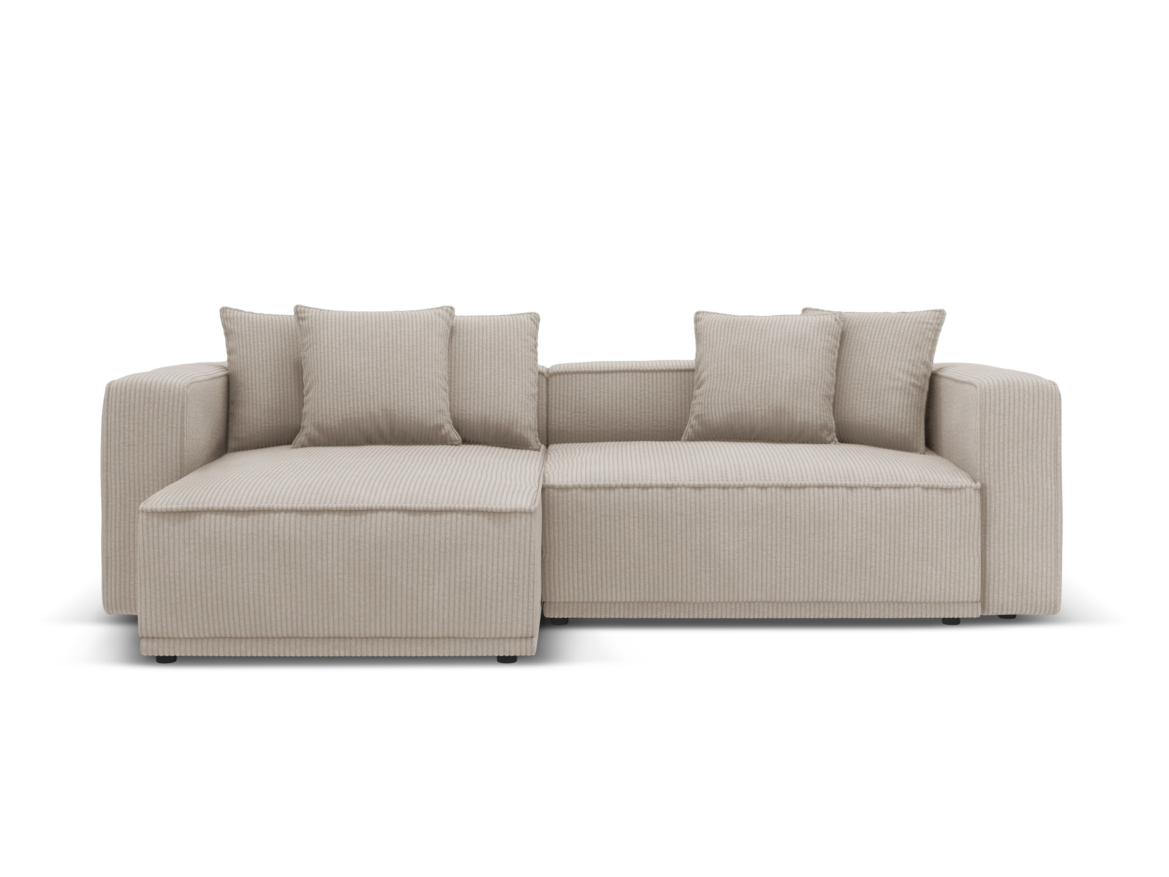 Linksseitige Schlafcouch RIBES in beigem Cord