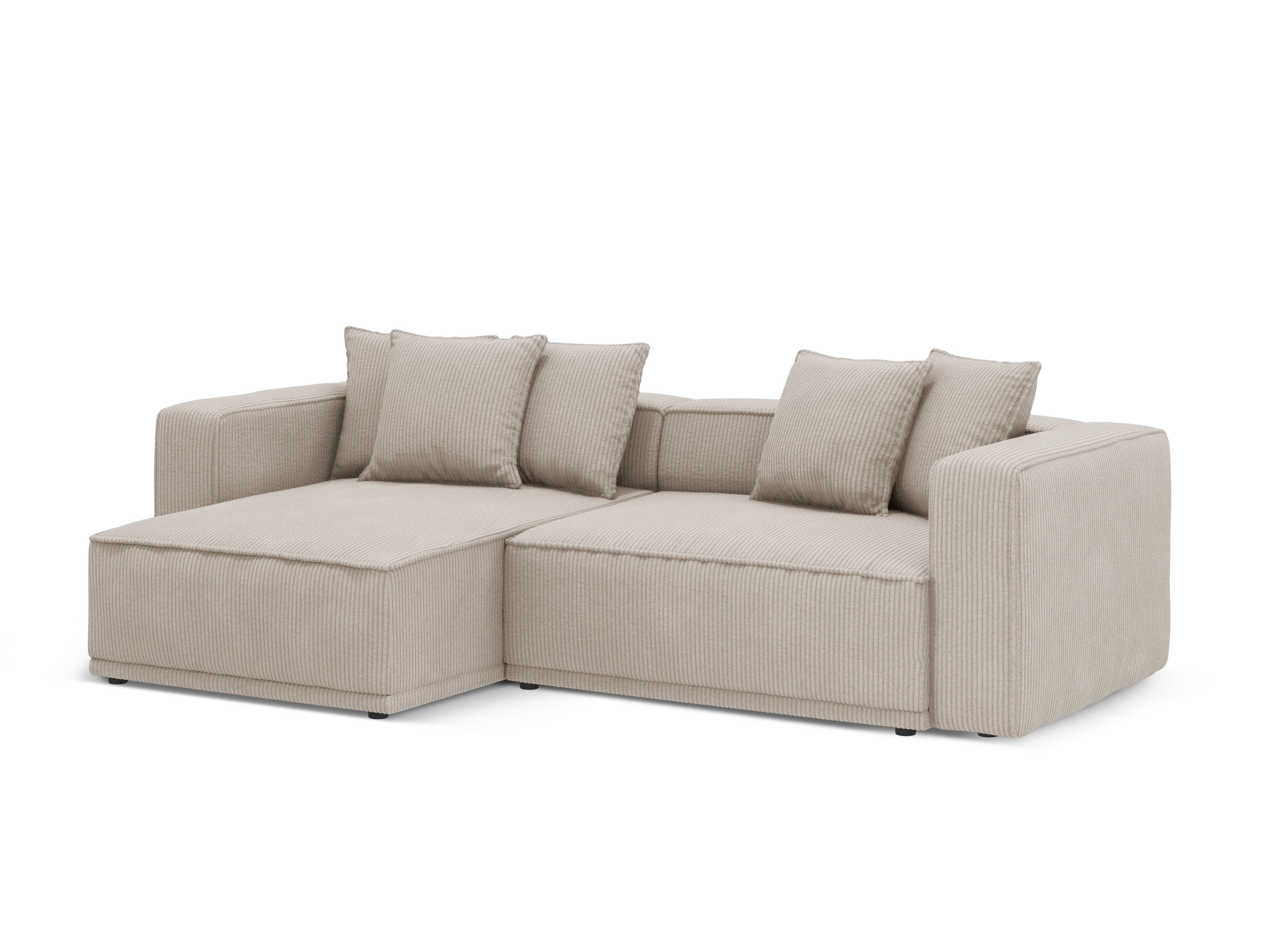 Linksseitige Schlafcouch RIBES in beigem Cord
