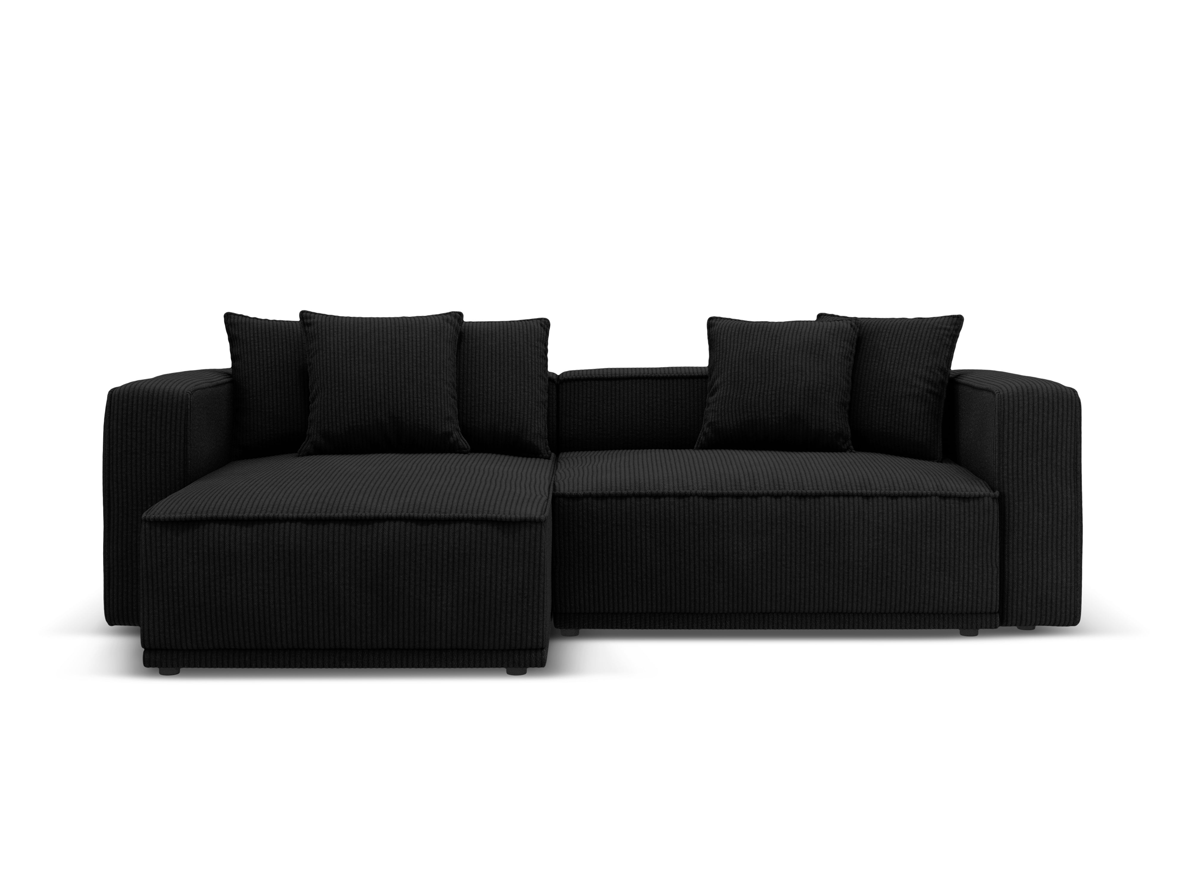 Linksseitige Schlafcouch RIBES schwarzes Cord