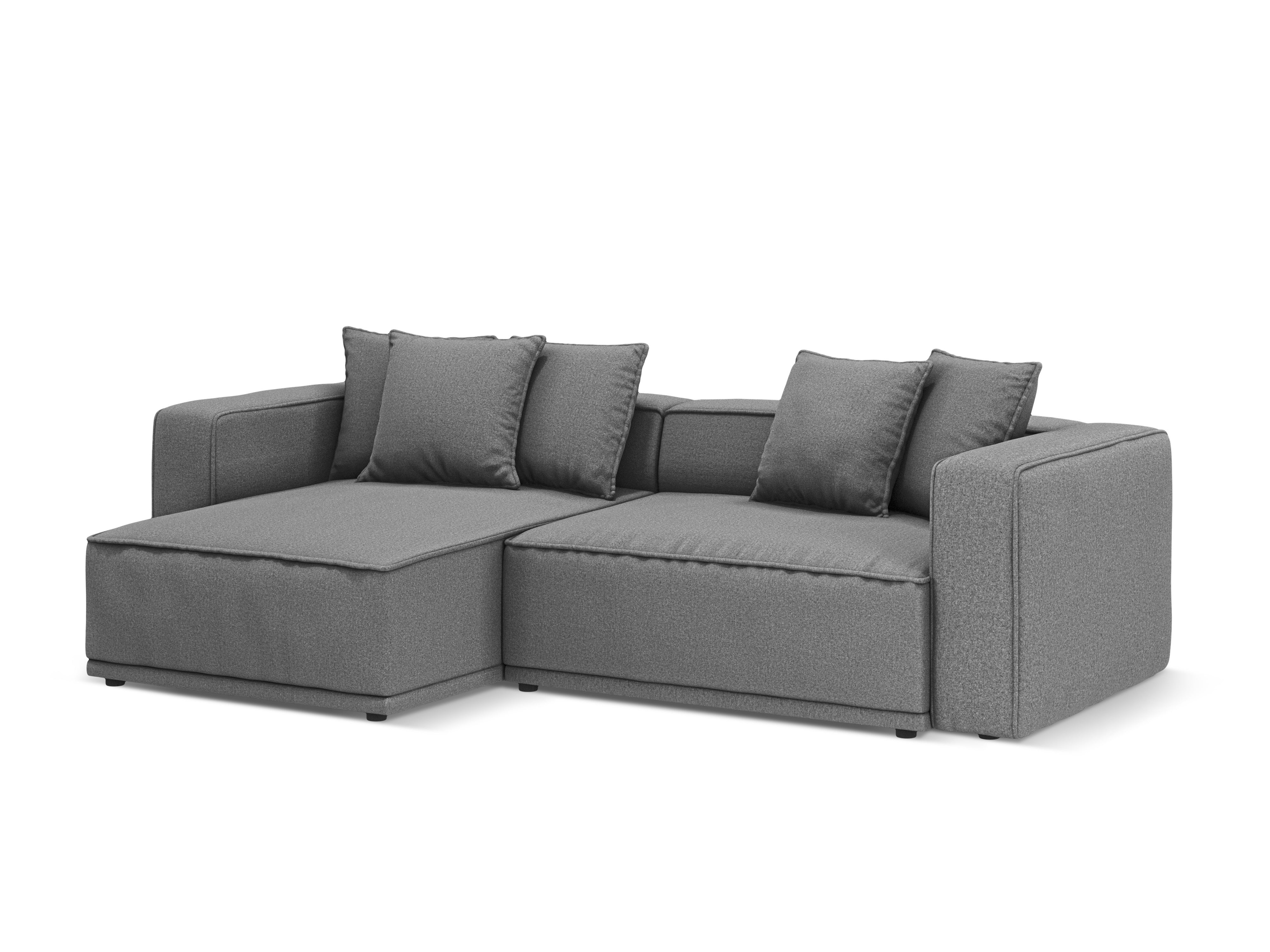 Left-sided corner sofa bed RIBES gray chenille