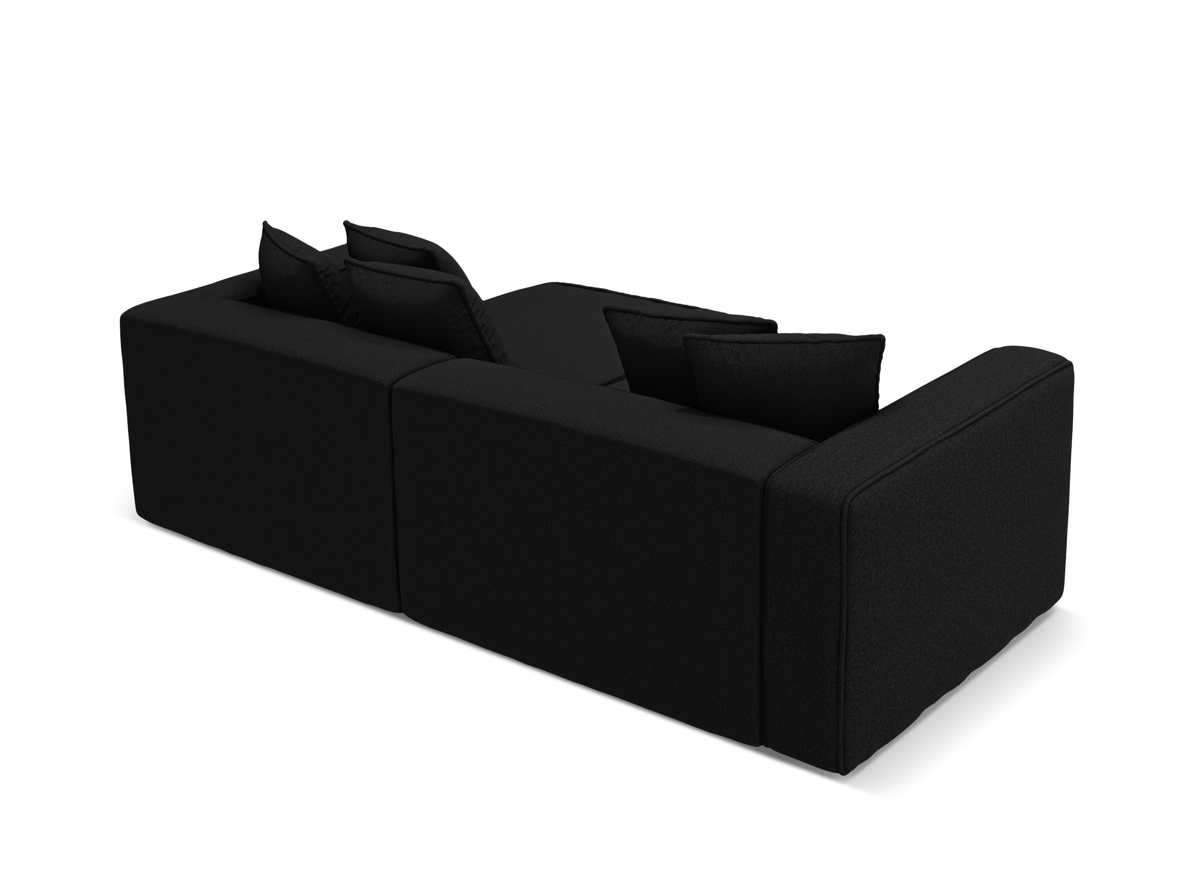Left-sided corner sofa bed RIBES black chenille
