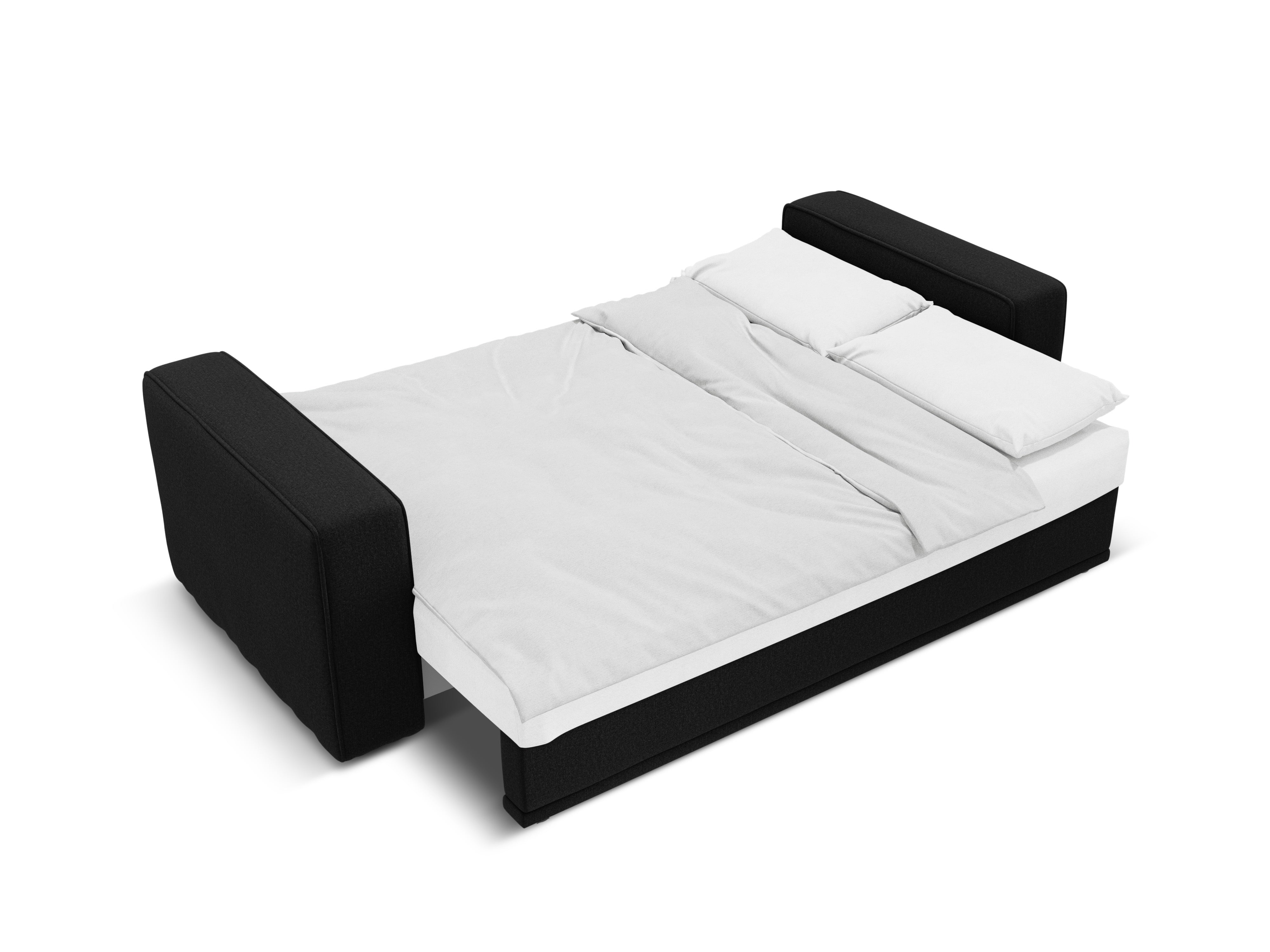 Left-sided corner sofa bed RIBES black chenille