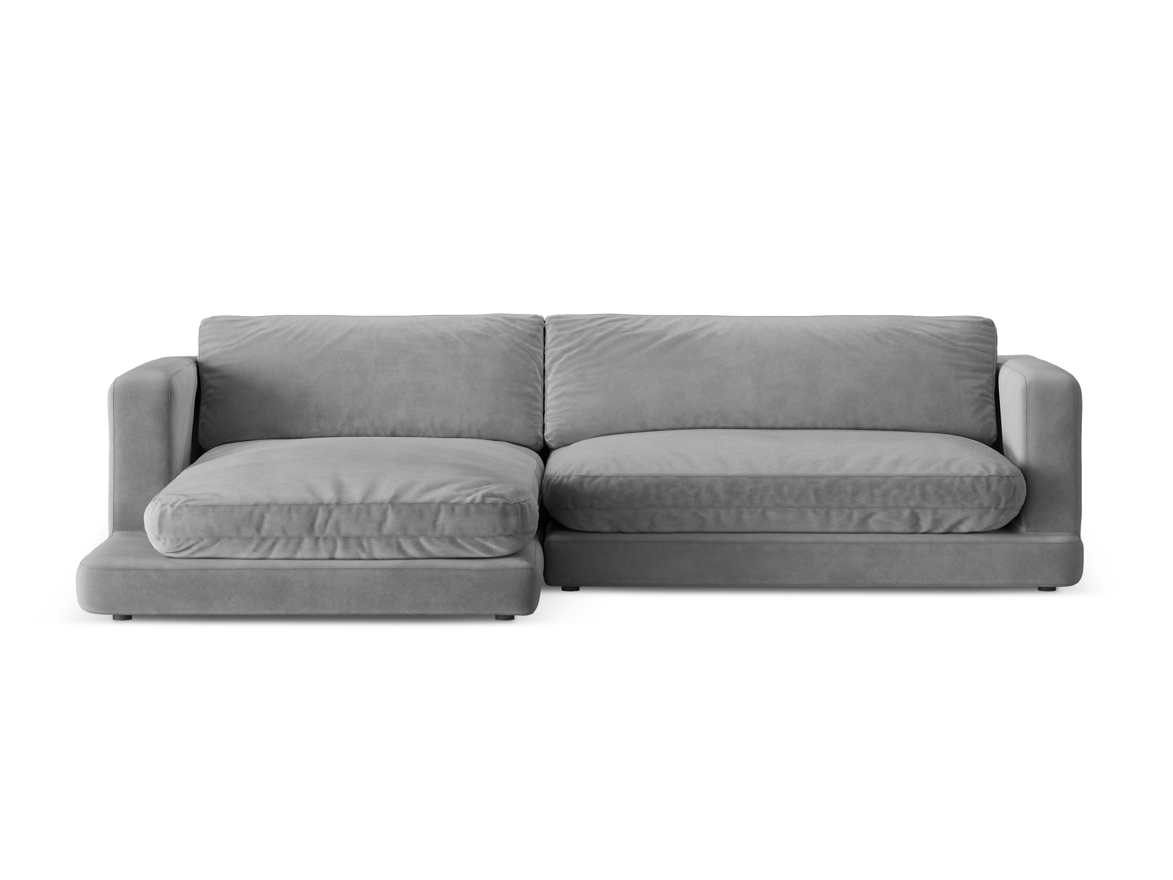 Left-facing velvet corner sofa DAPHNE gray