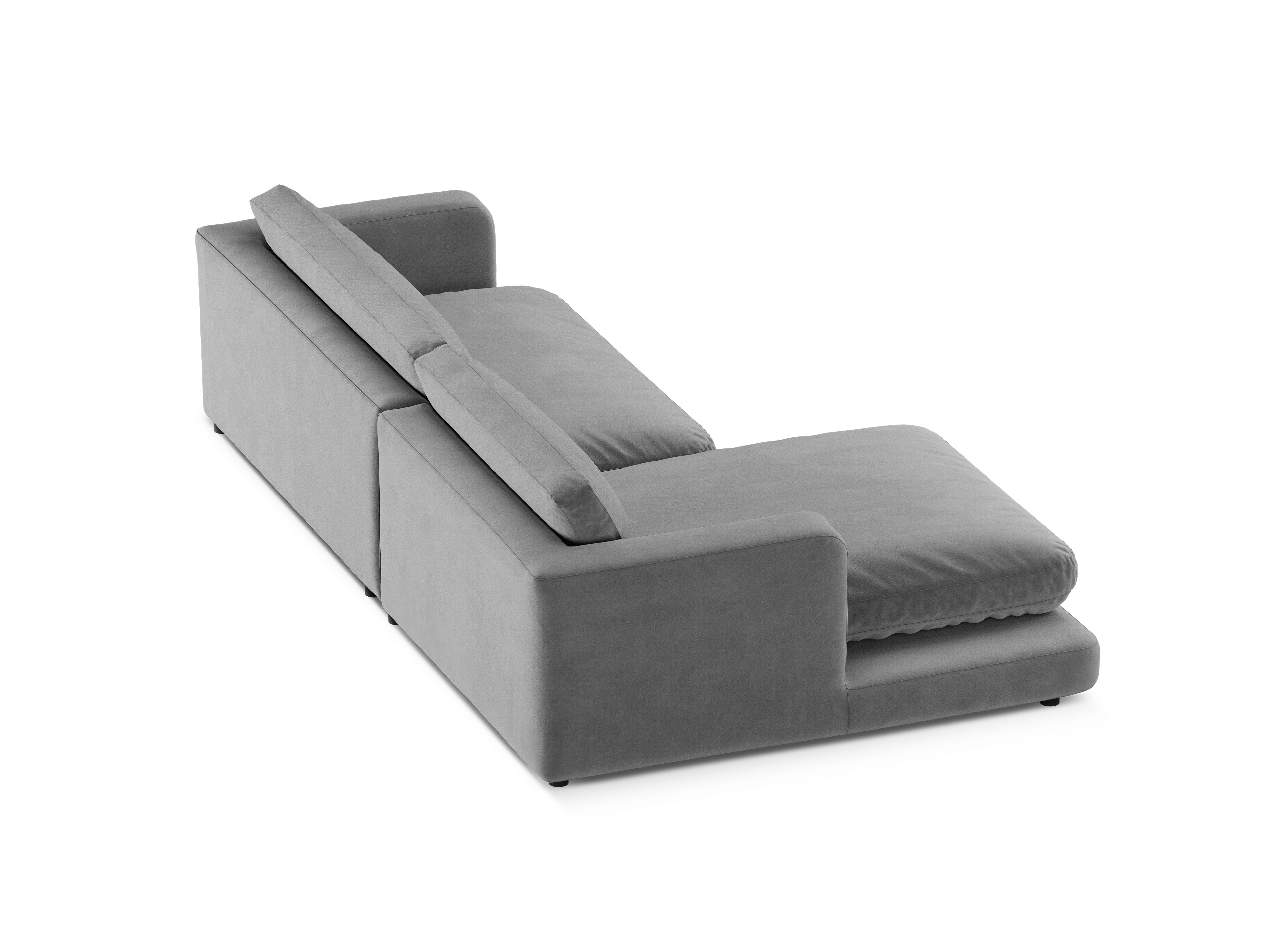 Left-facing velvet corner sofa DAPHNE gray