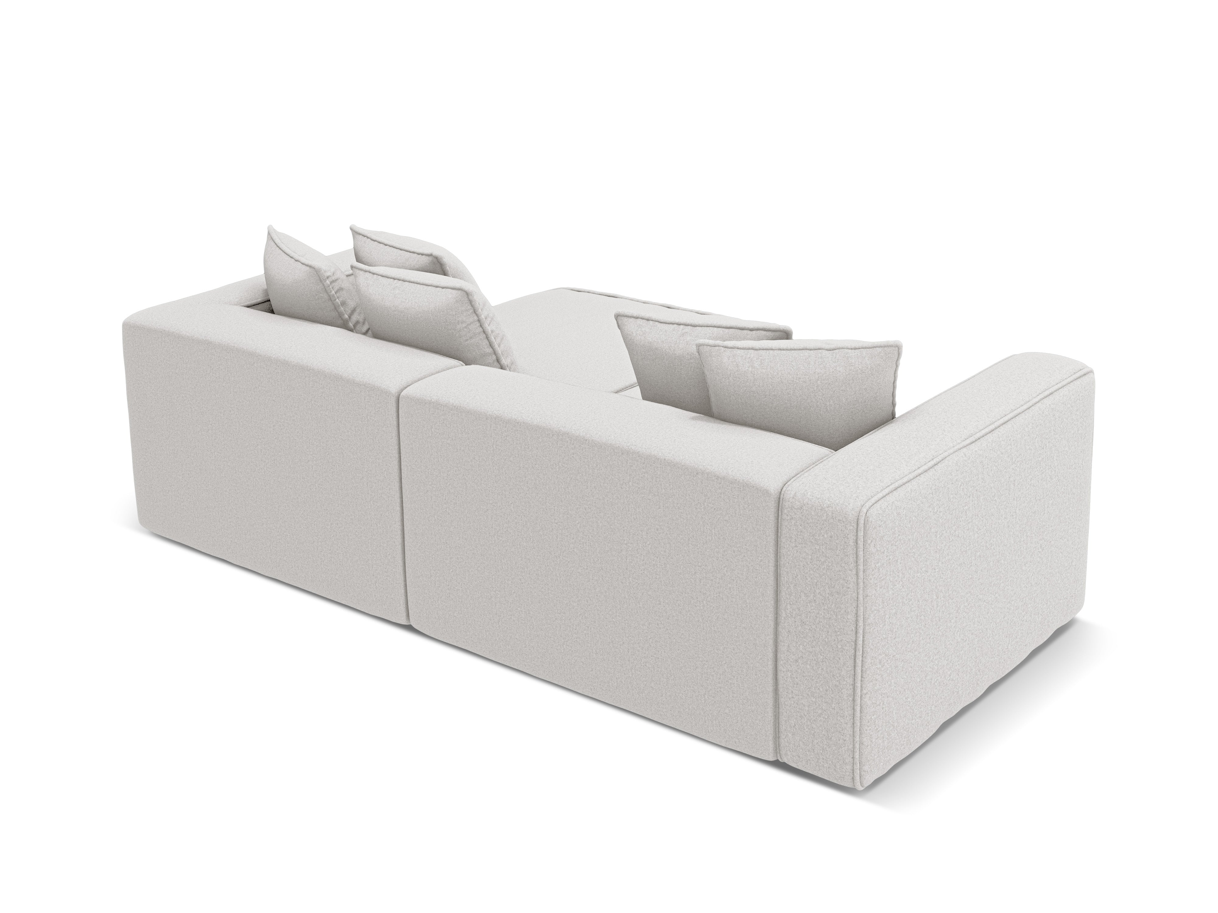 Right-sided corner sofa bed RIBES silver chenille