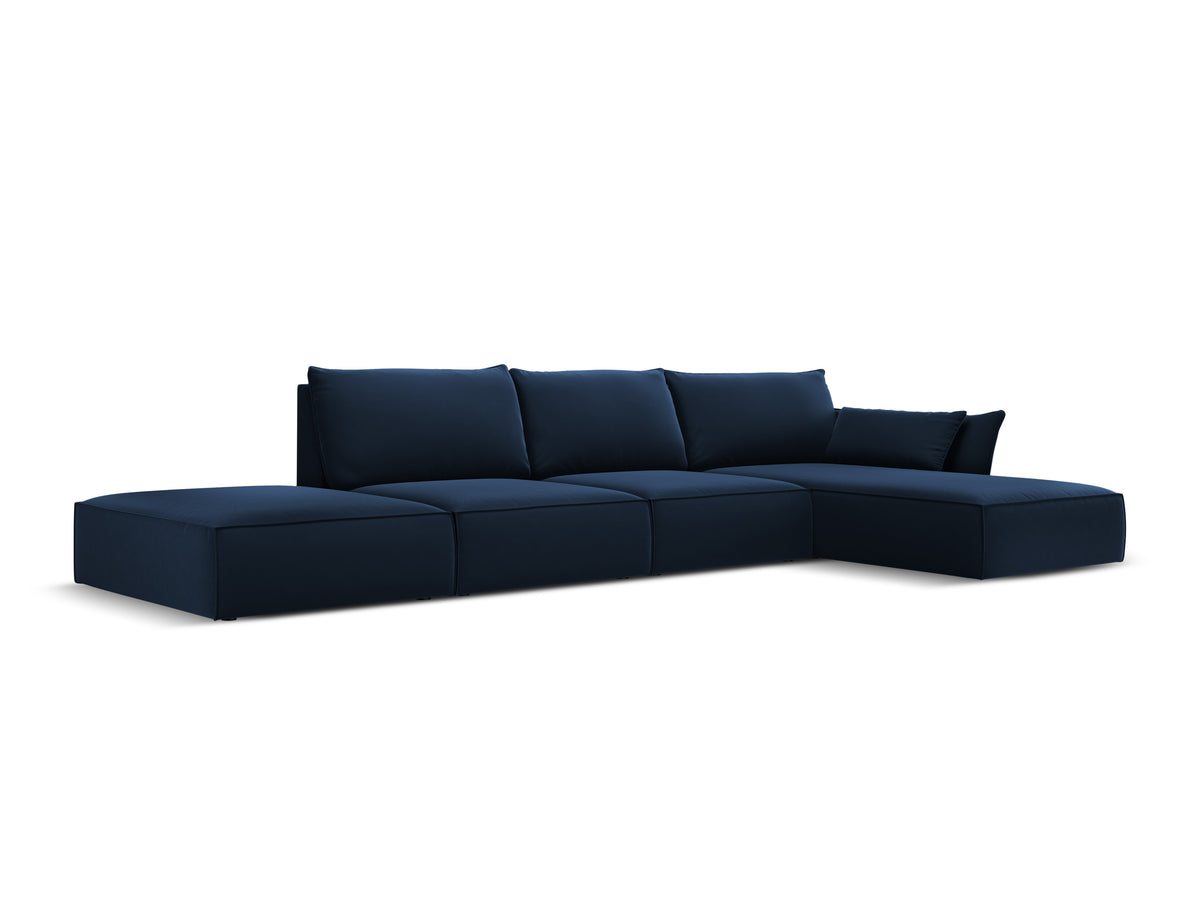 Vanda Navy Blue Right -Side -Side -Side -Samt -Ecke