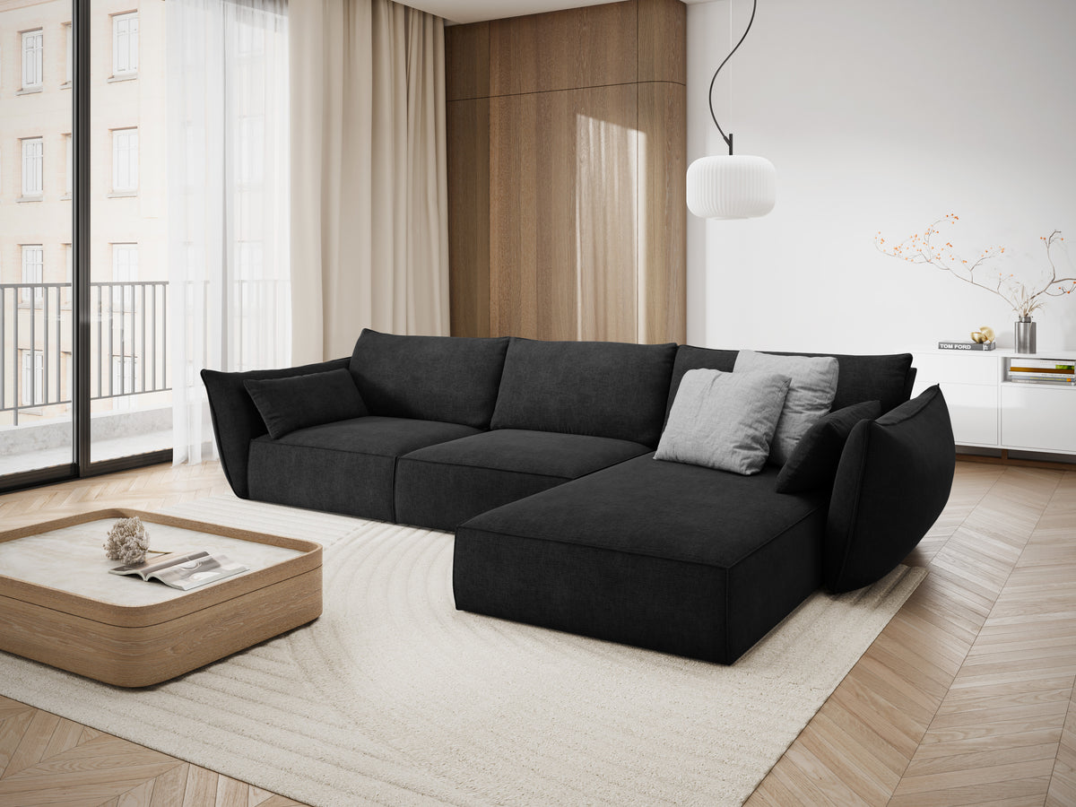 Eine Ecke im Szenil-Stoff rechtsseitig 4sitzer Vanda Black