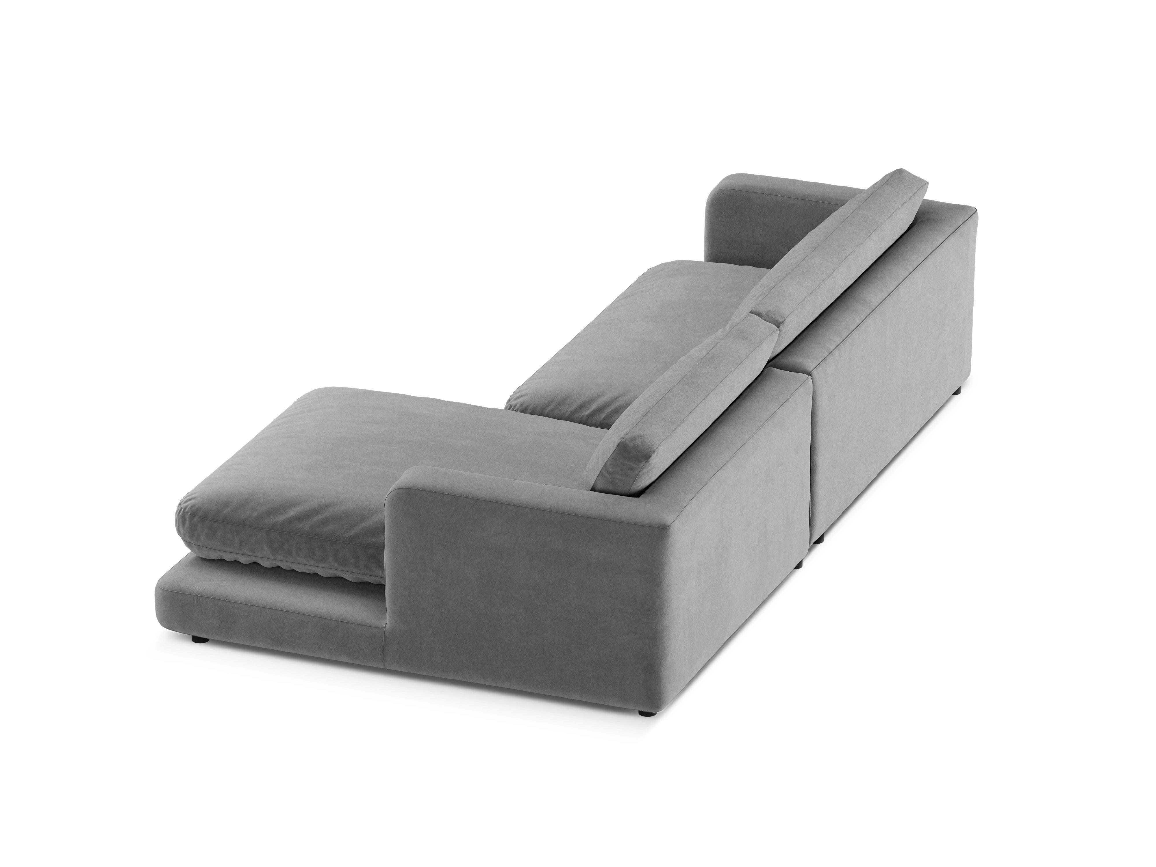 Right-facing velvet corner sofa DAPHNE gray