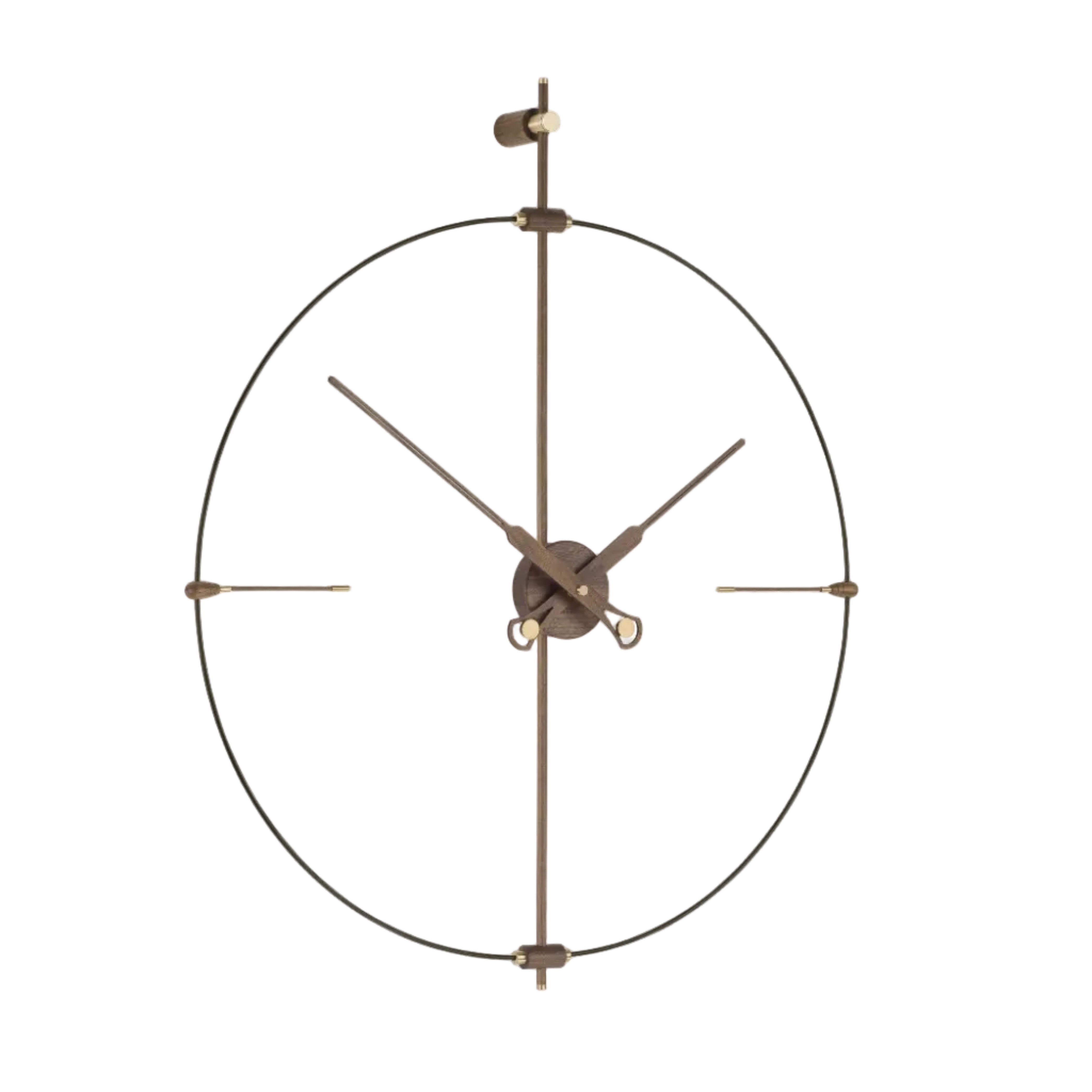 MINI BILBAO PREMIUM wall clock walnut wood with black finish
