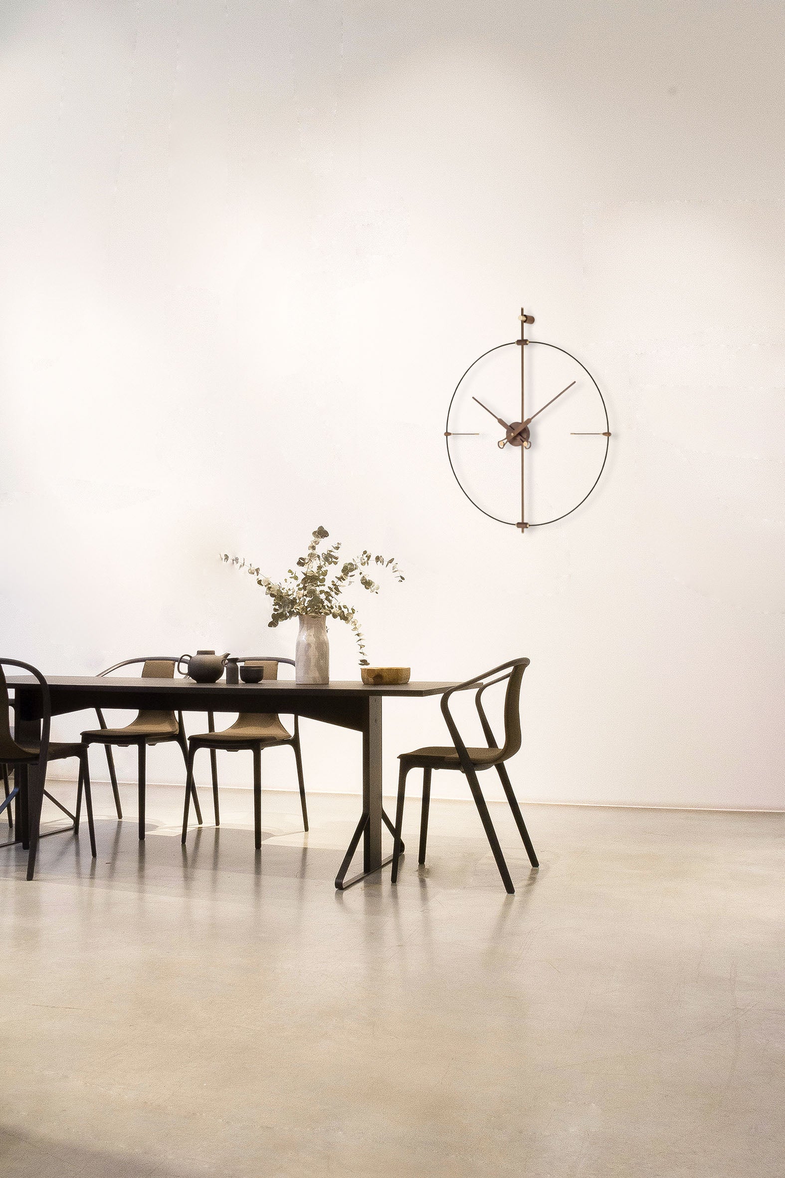 MINI BILBAO PREMIUM wall clock walnut wood with black finish