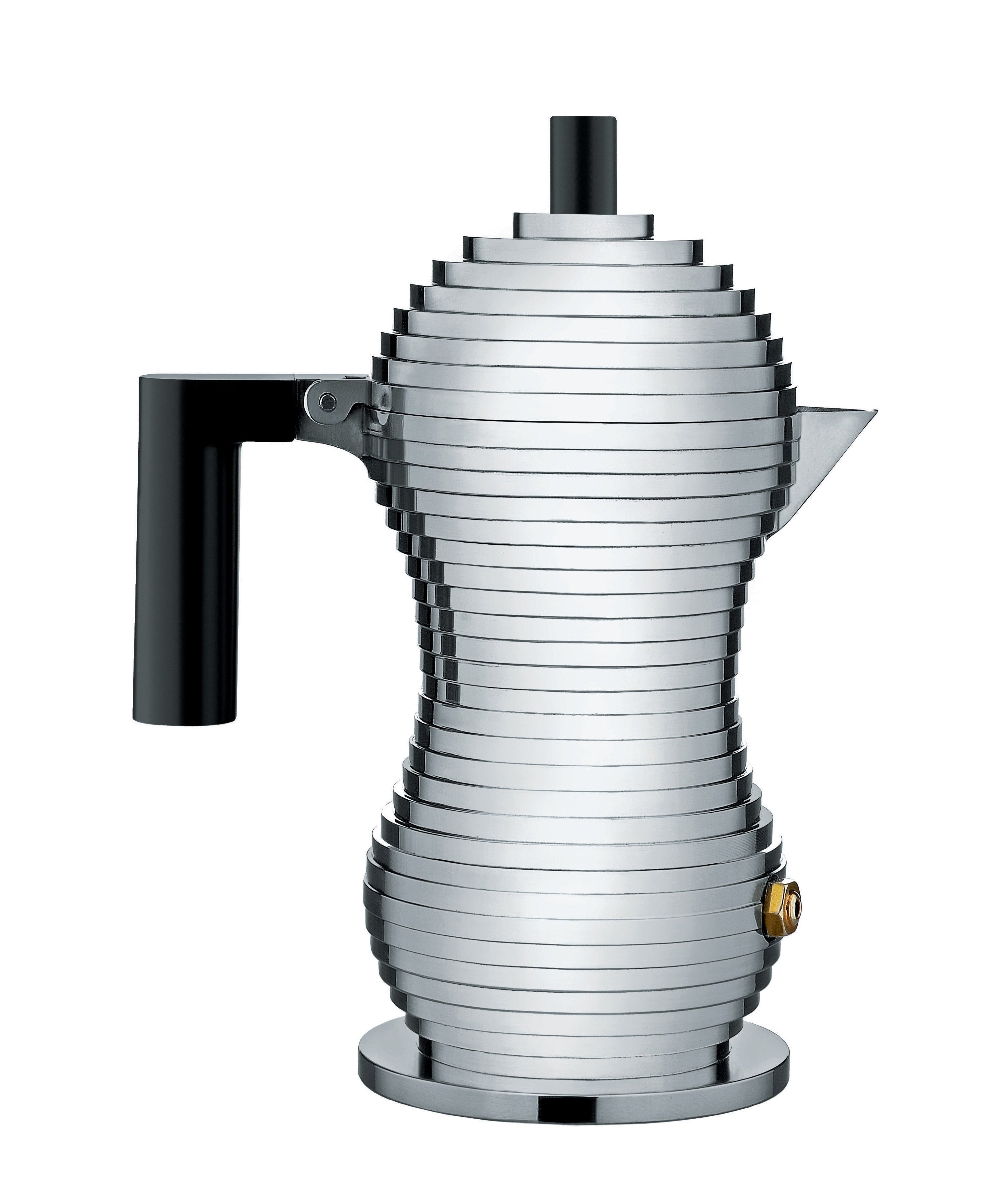 Pulcry -Kaffeemaschine Silber mit Schwarz