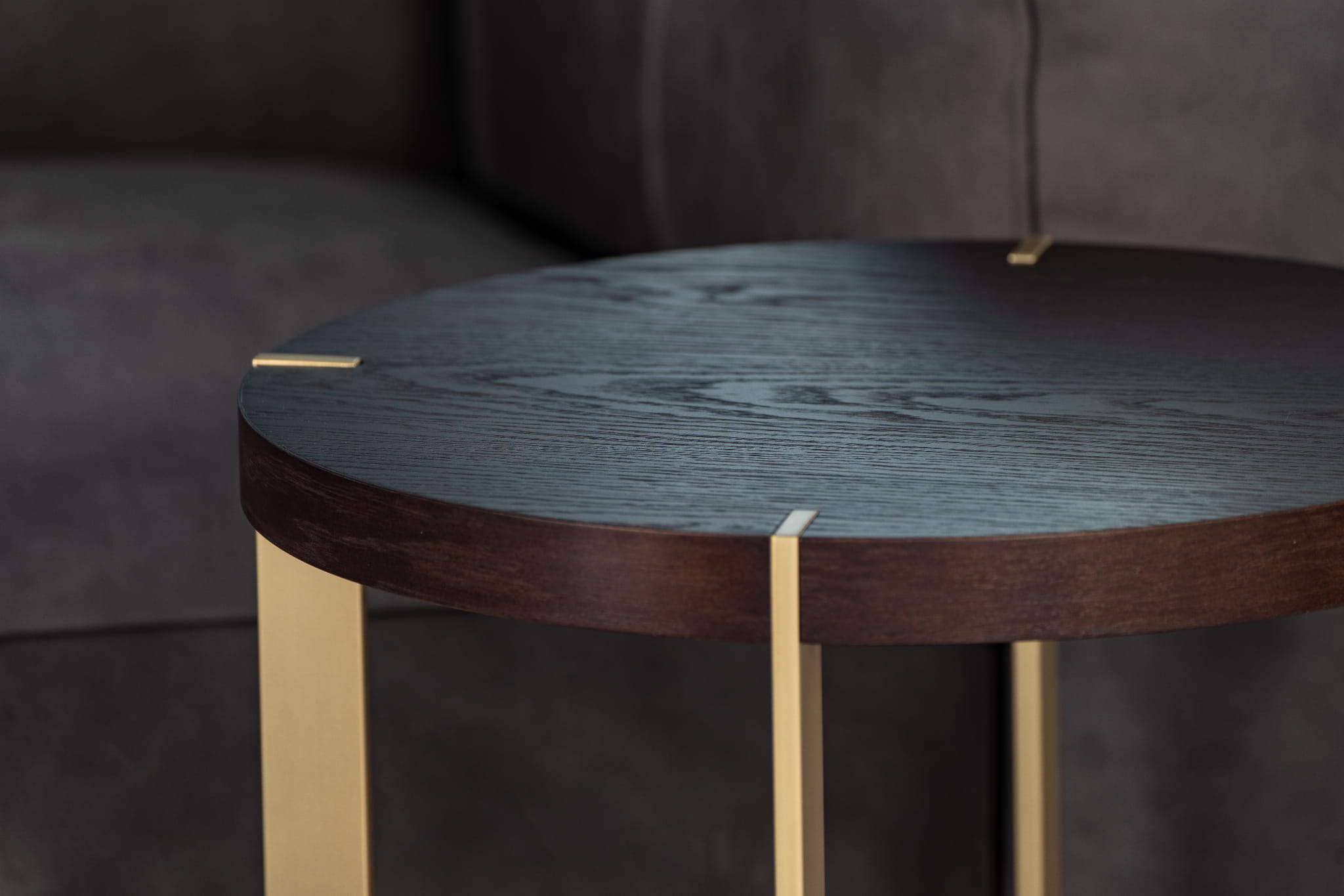 Kaffeetisch TIM braun mit Gold