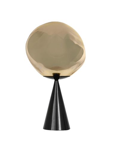 Tischlampe MELT braun mit schwarzem Fuß