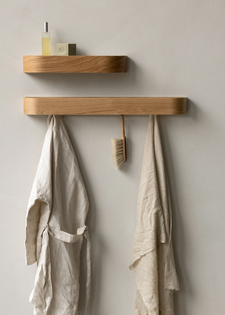 Wall shelf with hanger EPOCH dark oak veneer