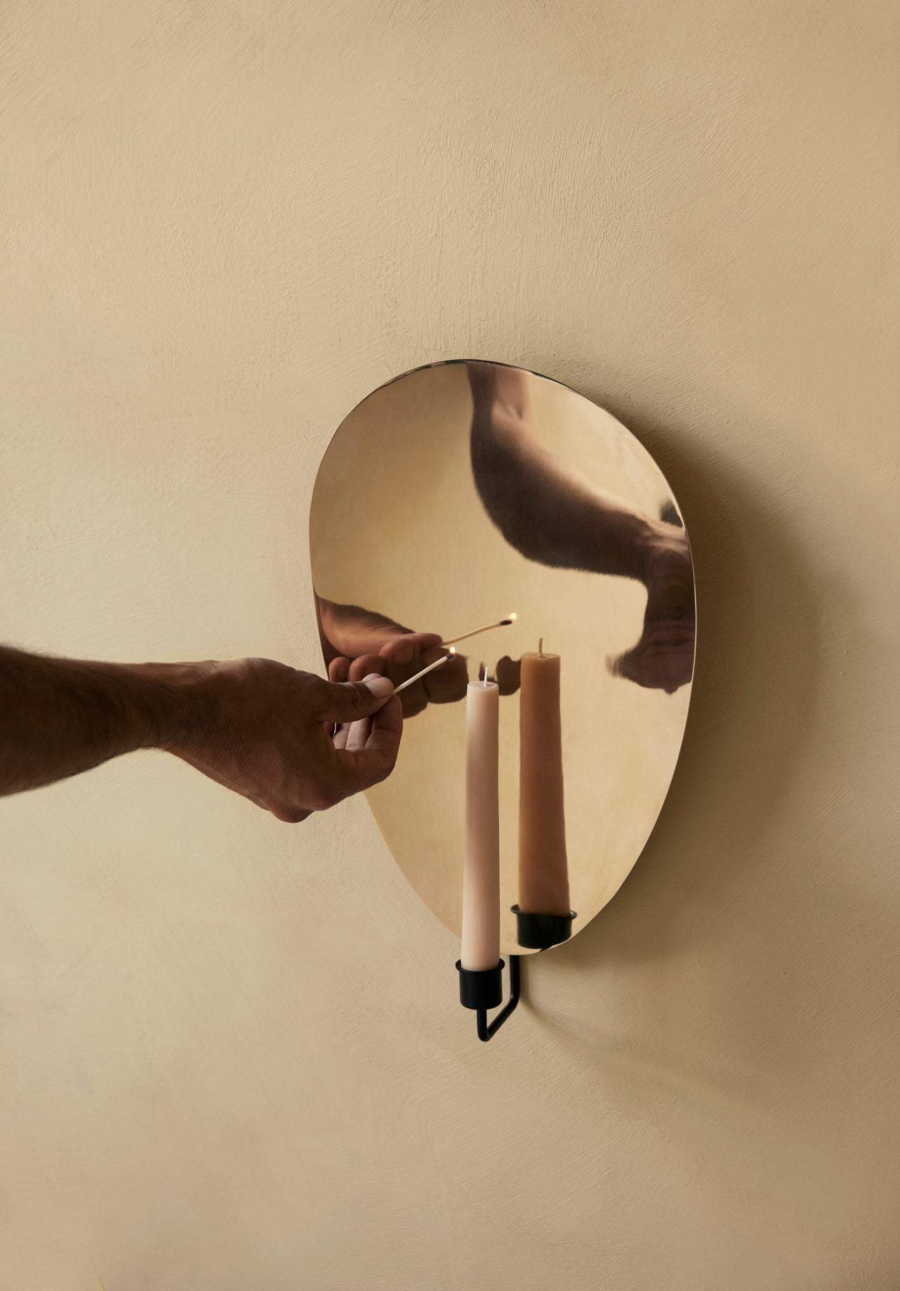 FLAMBEAU brass wall candle holder