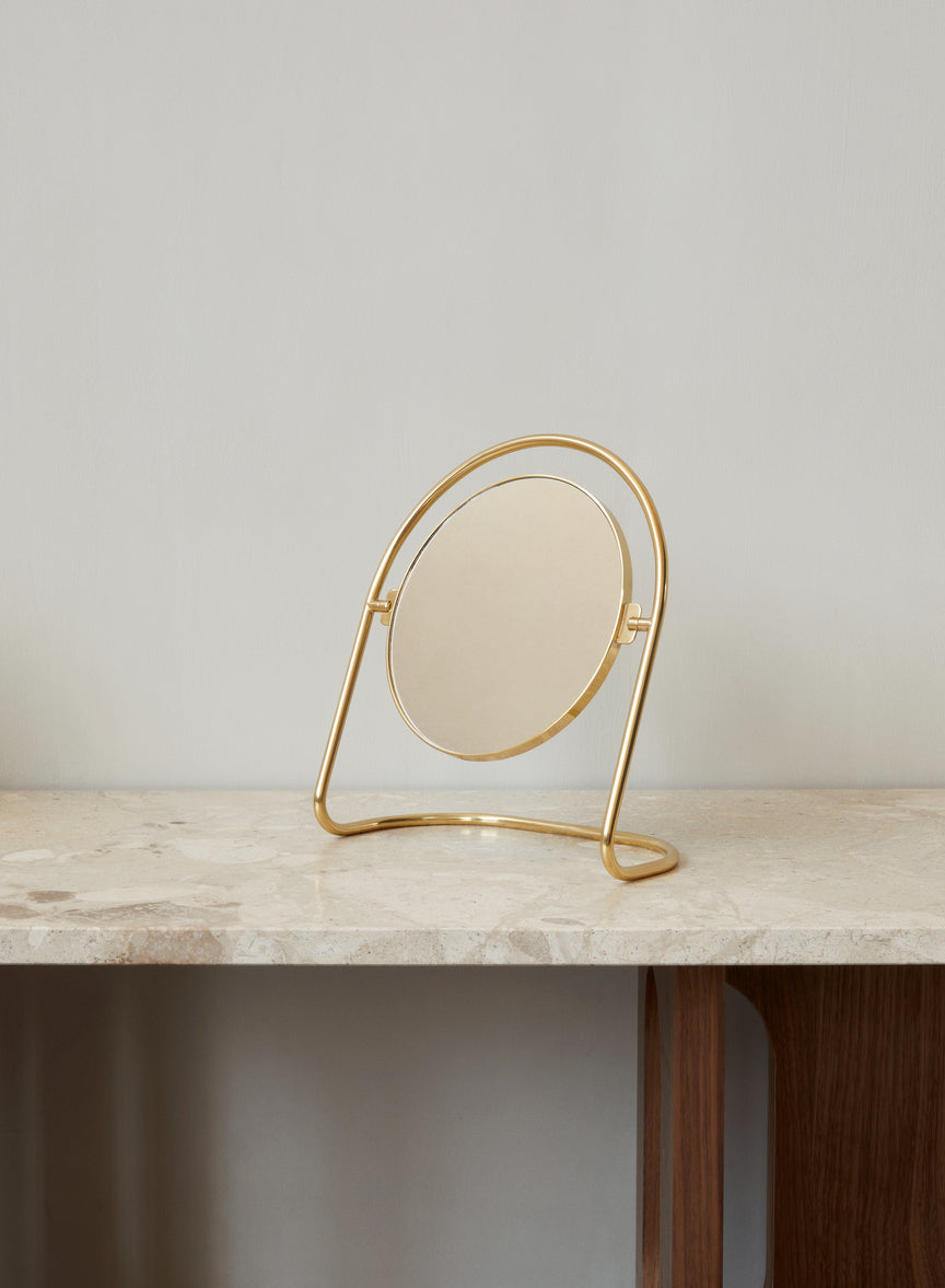 NIMBUS Table Mirror in Burnished Brass