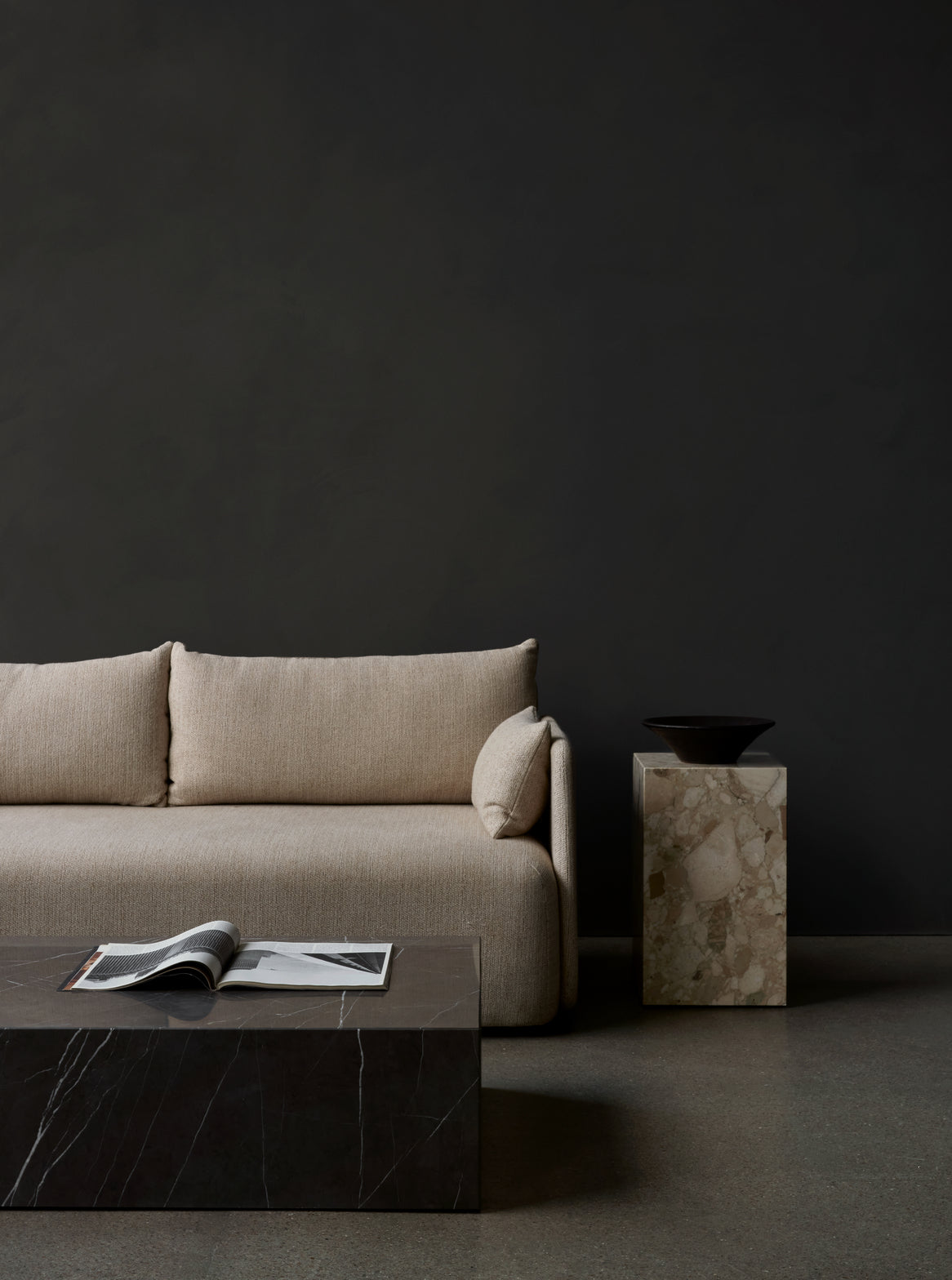 Beistelltisch PLINTH grauer Marmor