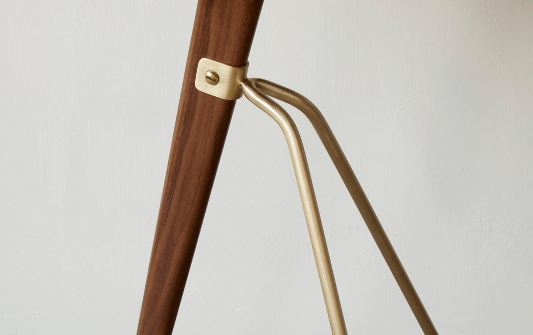 UMANOFF side table walnut wood with brass finish