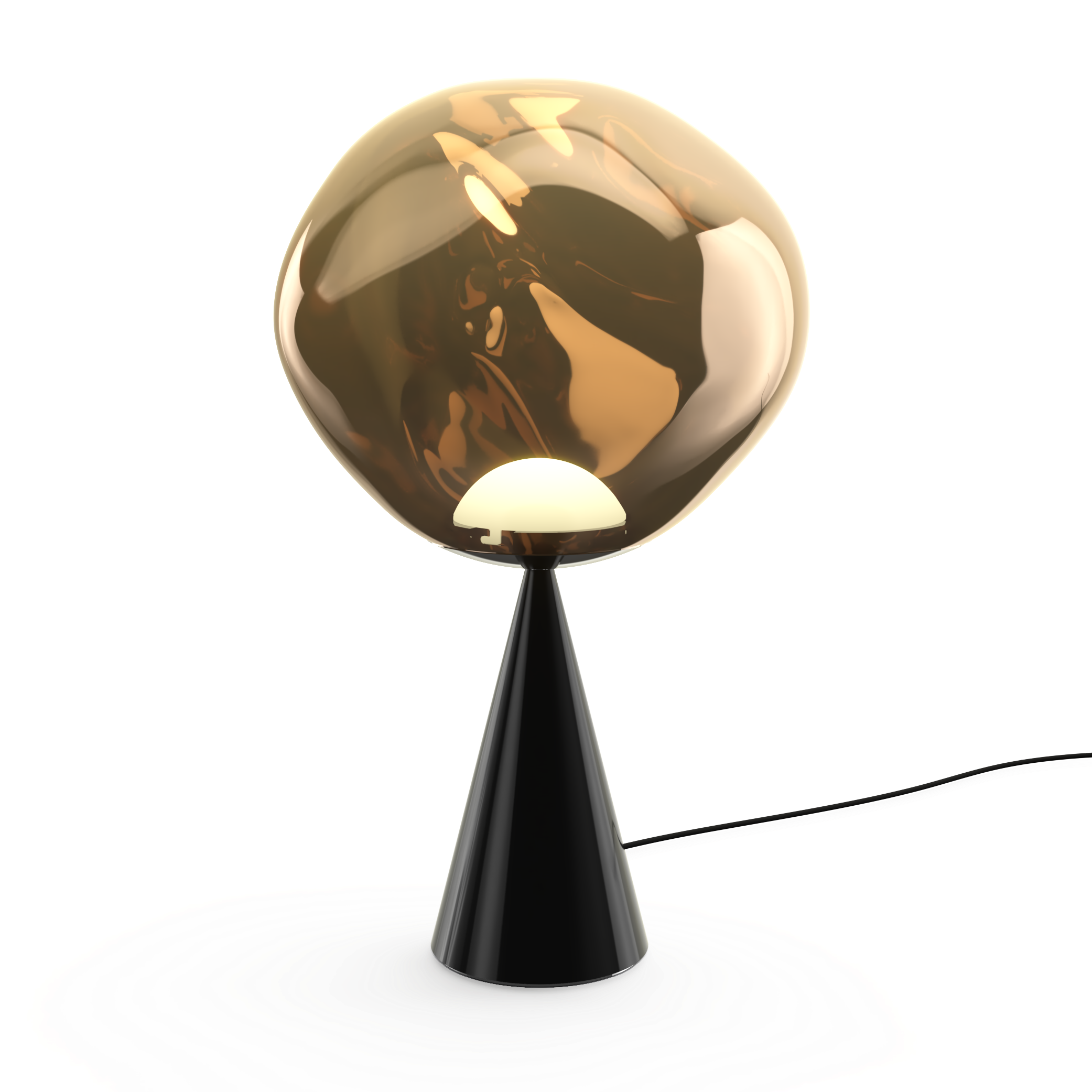 Tischlampe MELT braun mit schwarzem Fuß