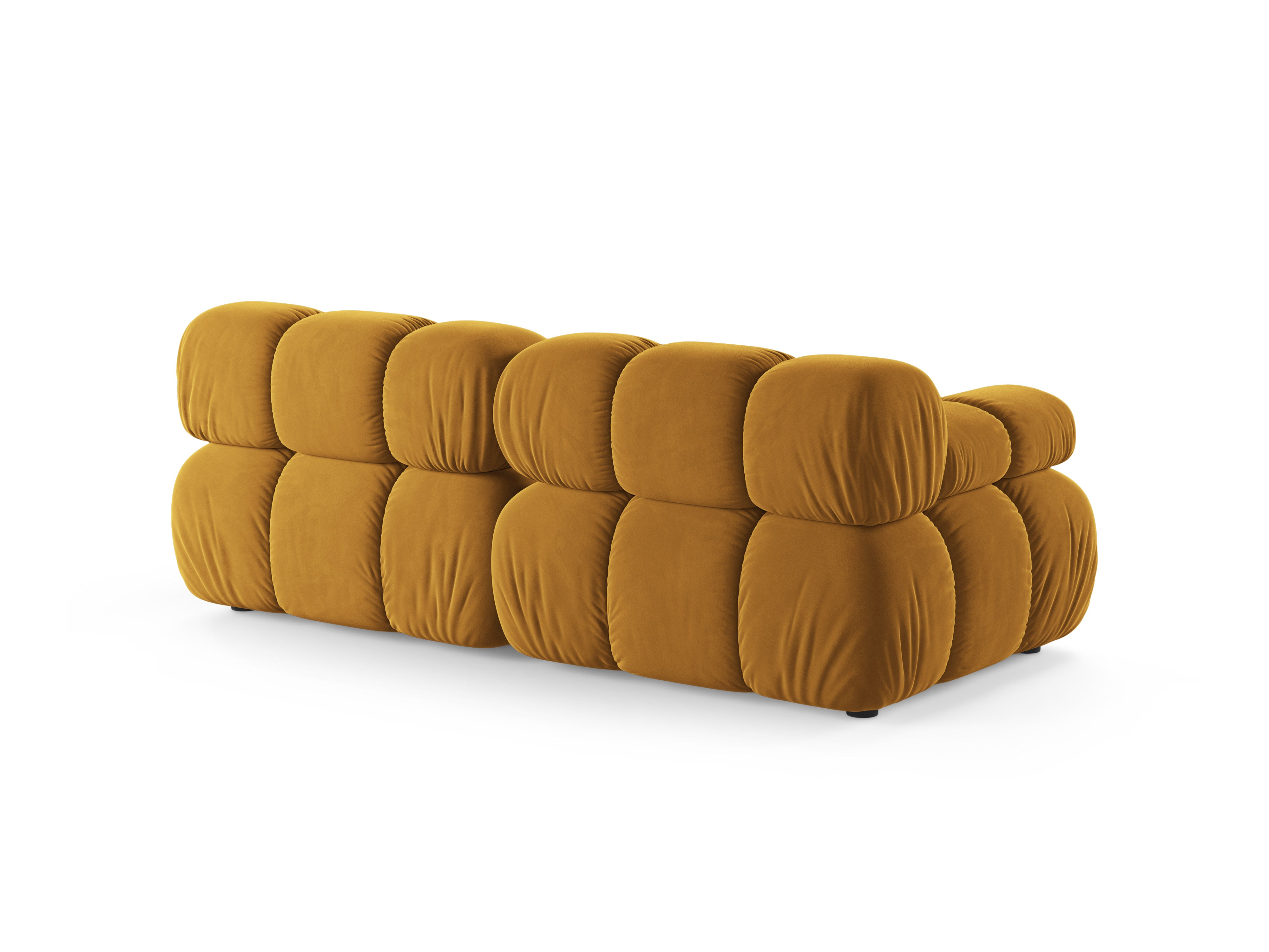 Modulares Samtsofa für 2 Personen BELLIS in Senfgelb