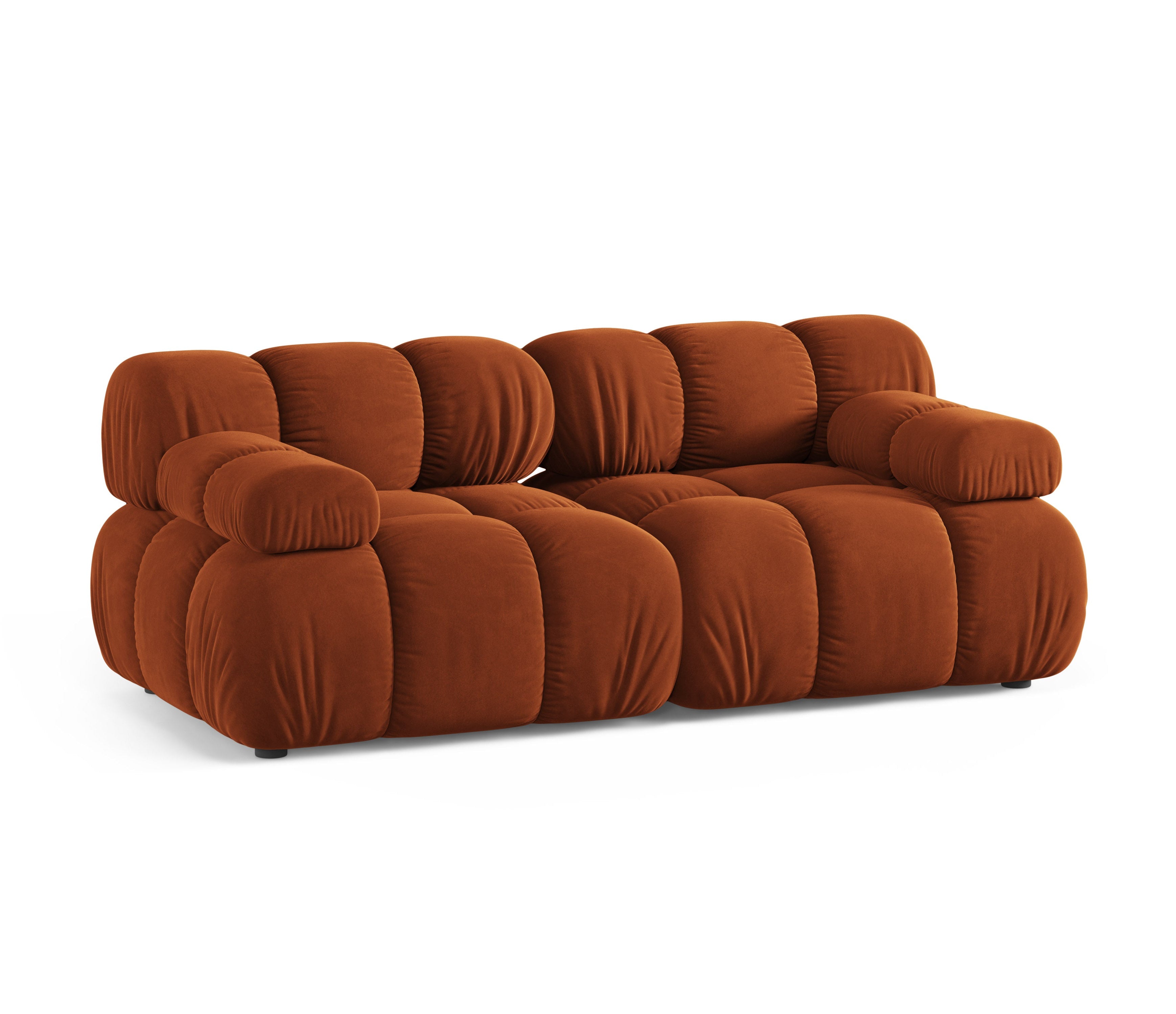 Modulares Samtsofa für 2 Personen BELLIS in Ziegelrot