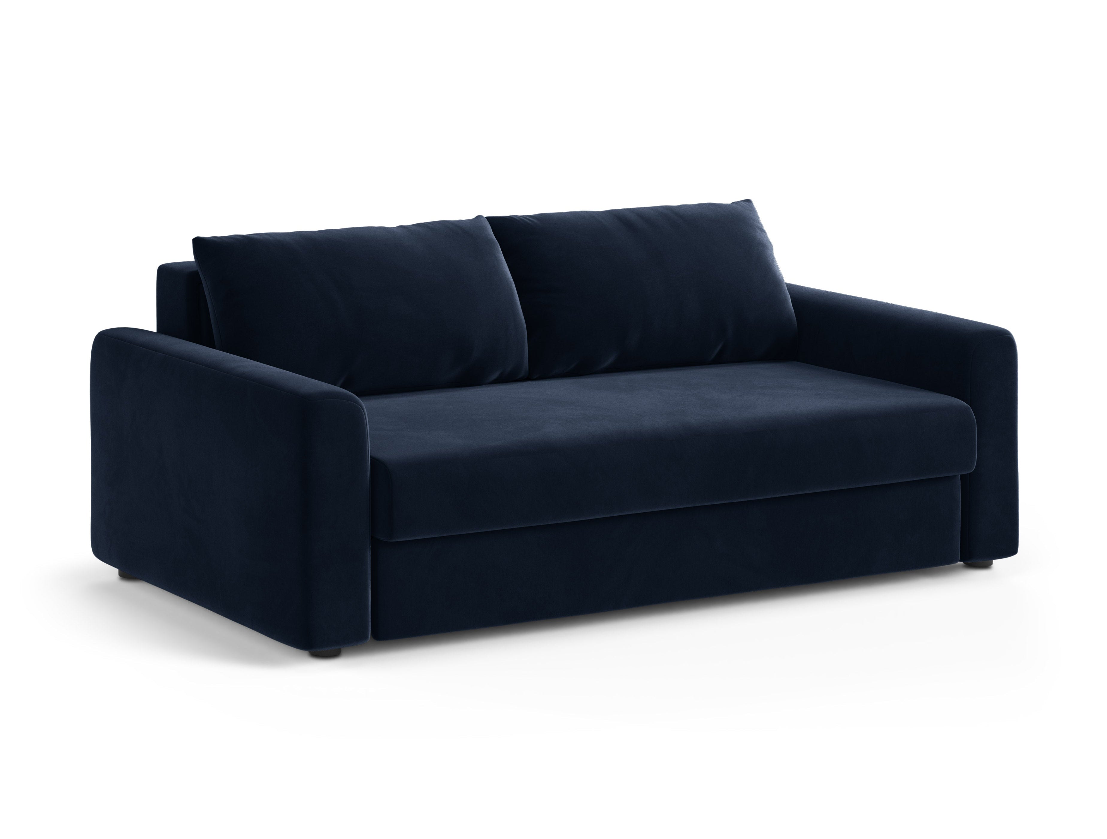 Sofa aus Samt für 3 Personen mit Schlaf-Funktion DAVID königsblau