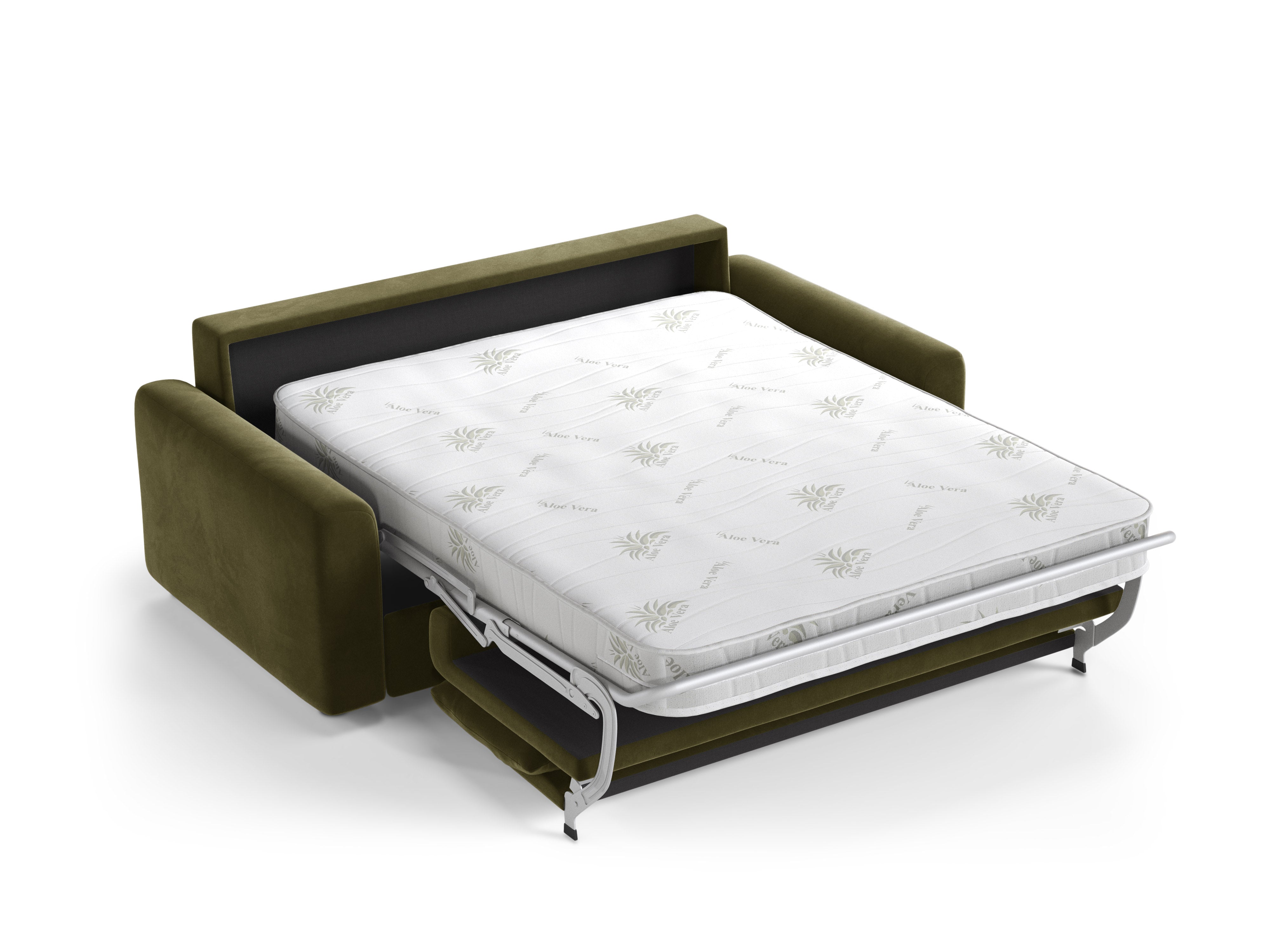 Sofa aus Samt für 3 Personen mit Schlaf-Funktion DAVID grün