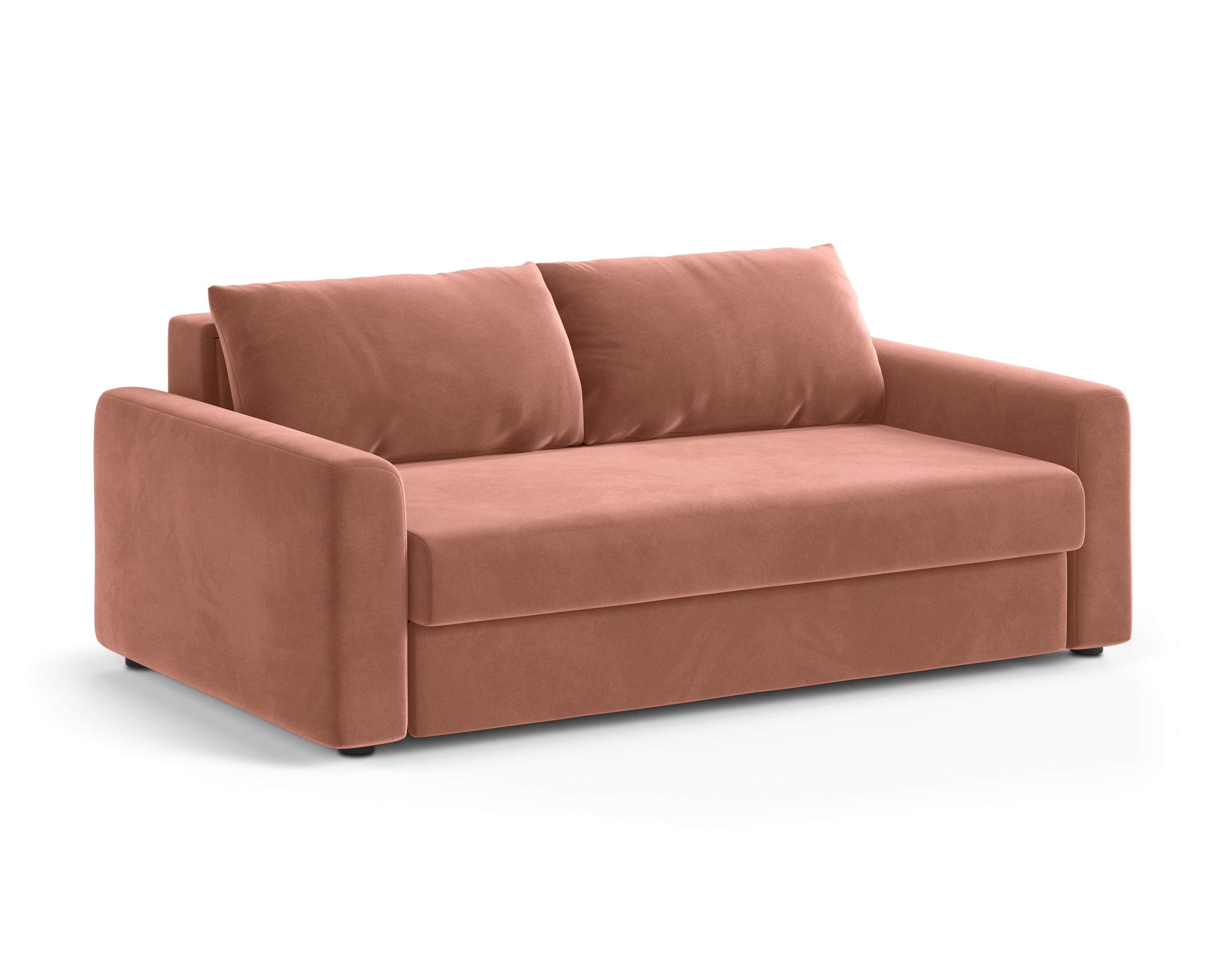 Sofa aus Samt für 3 Personen mit Schlaf-Funktion DAVID in Rosa
