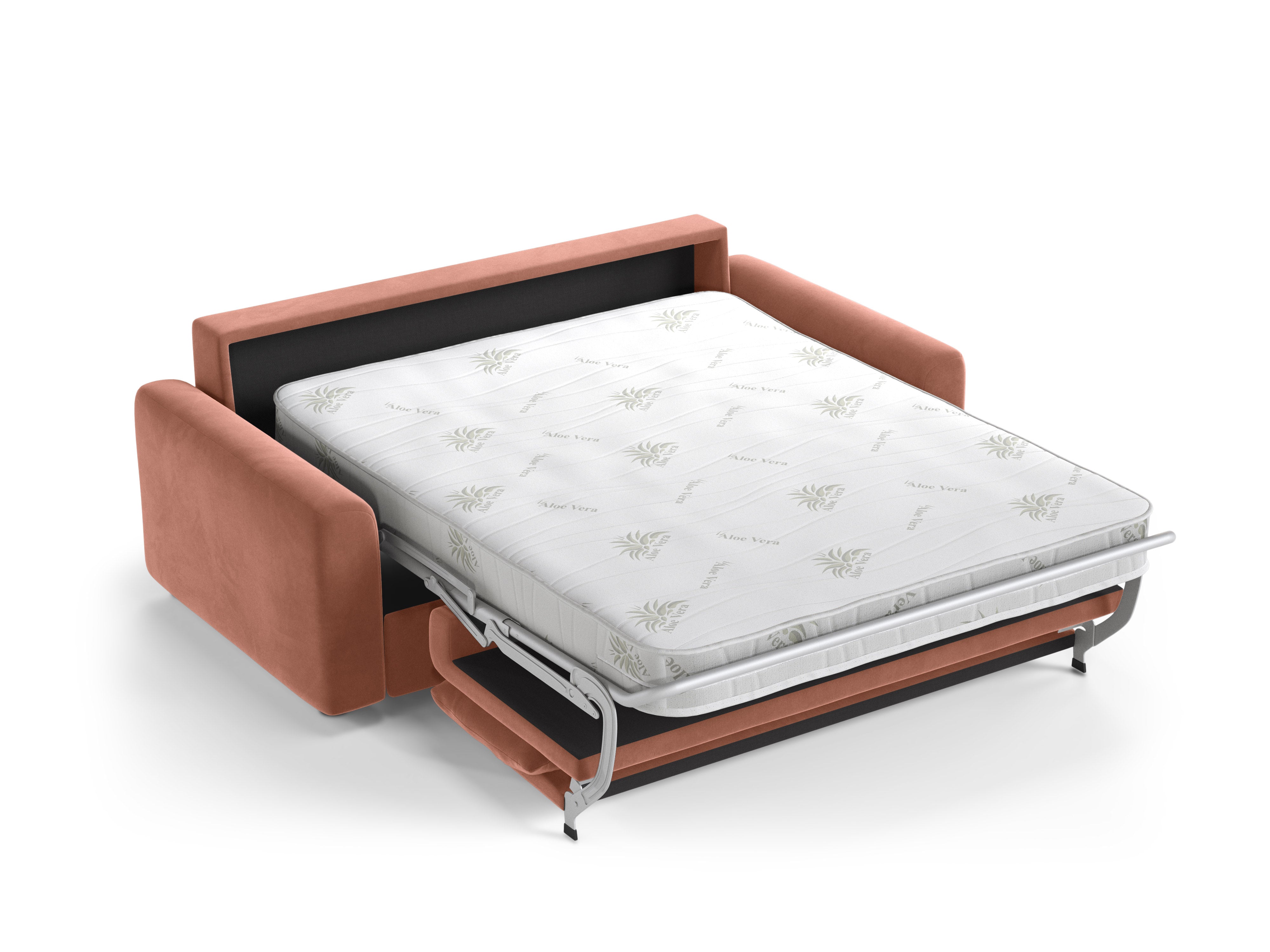 Sofa aus Samt für 3 Personen mit Schlaf-Funktion DAVID in Rosa