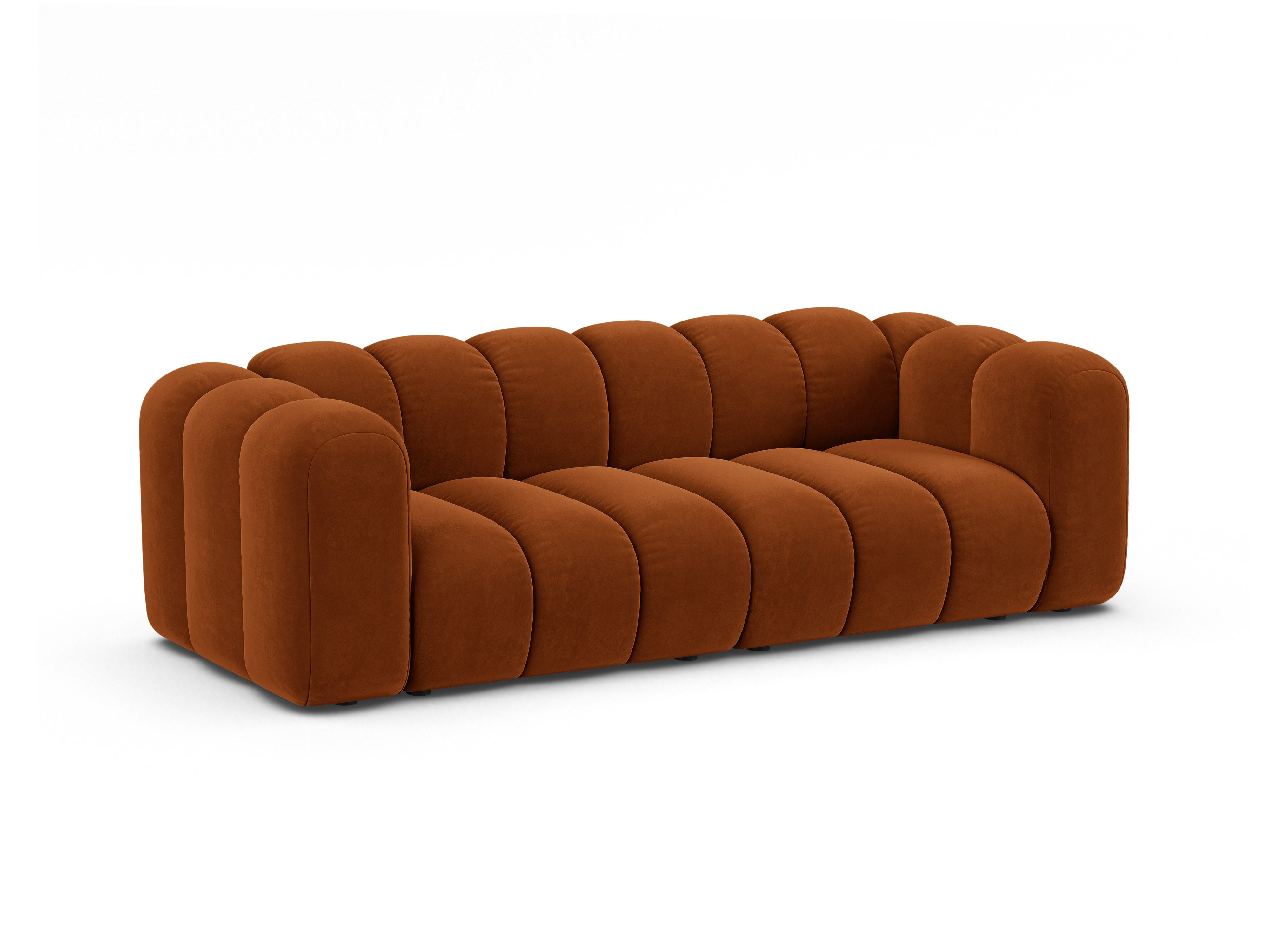 Sofa aus Samt 3-sitzig LUPINE ziegelrot