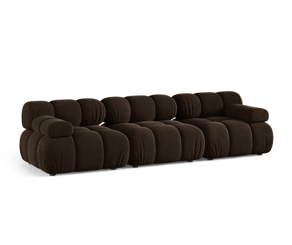 Modulares 3-Sitzer-Sofa aus Samt BELLIS in Schokoladenfarbe