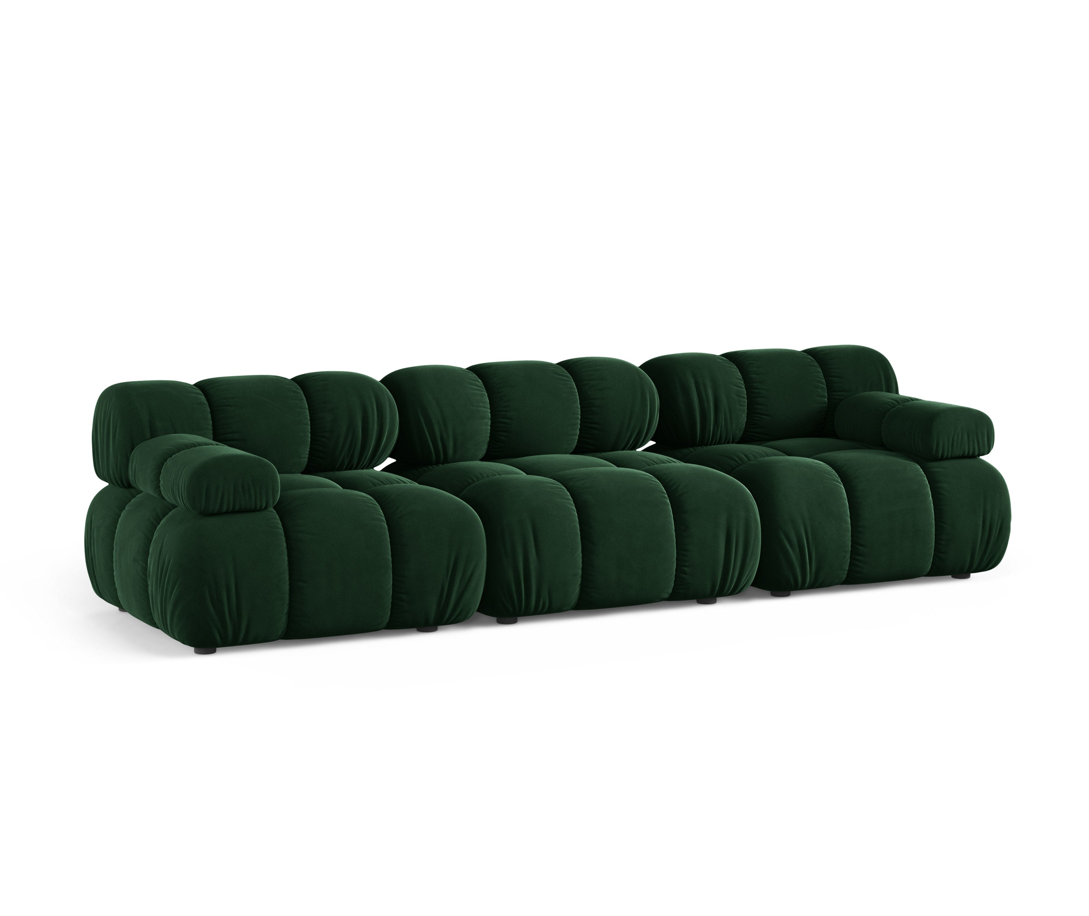 Modulares 3-Sitzer-Sofa aus Samt BELLIS in Flaschengrün