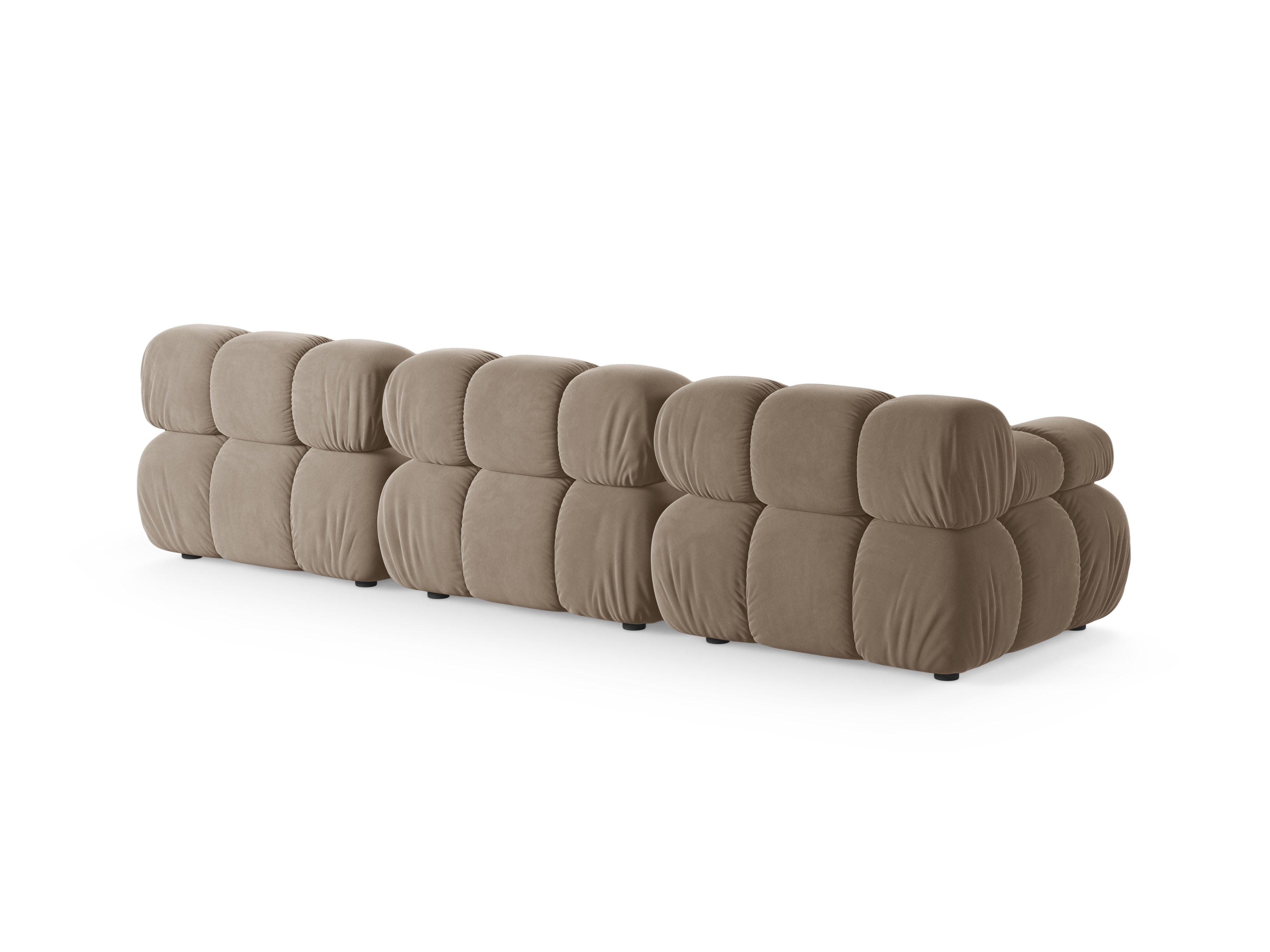 Modulares 3-Sitzer-Sofa aus Samt BELLIS in Cappuccino