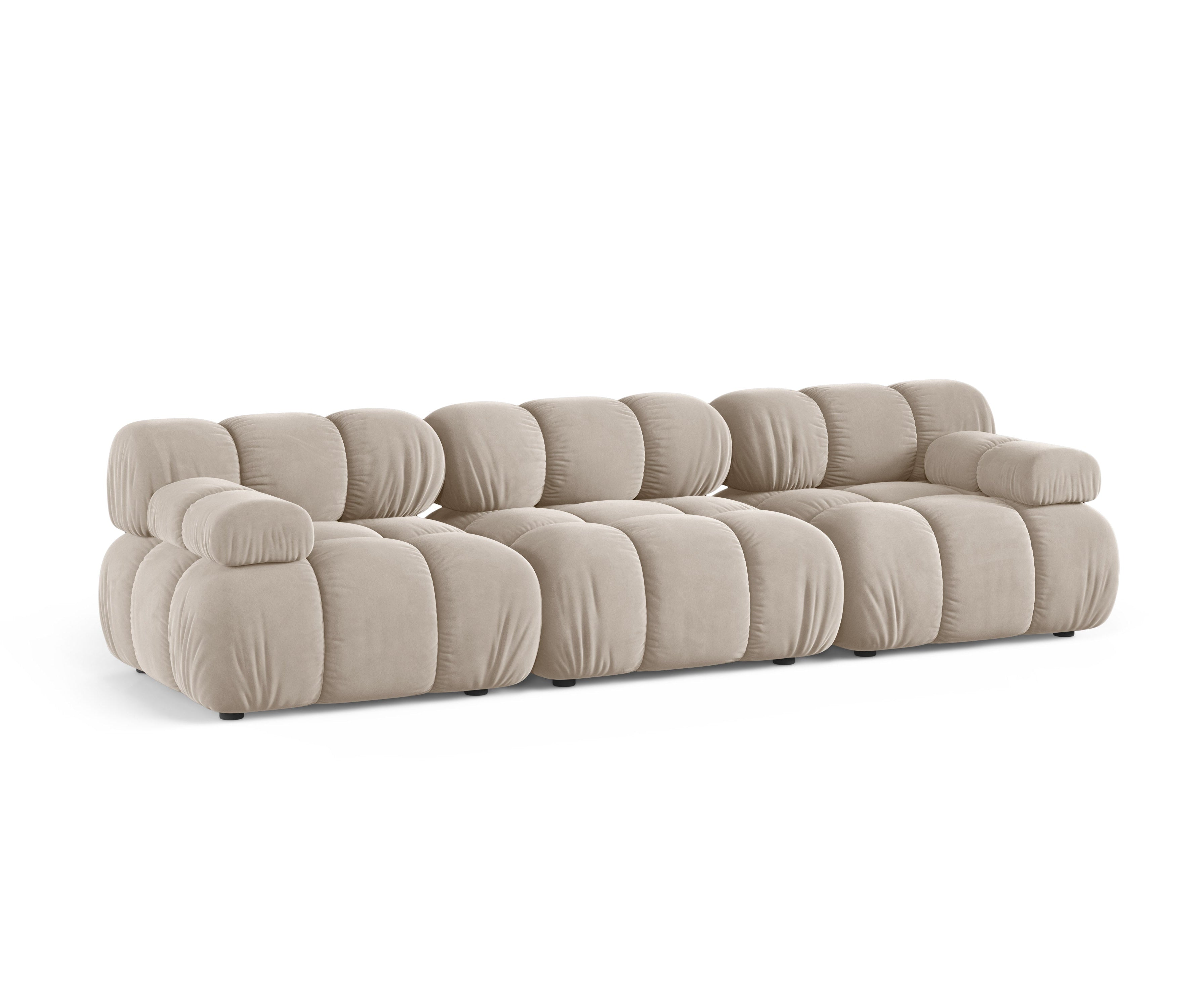 Modulares 3-Sitzer-Sofa aus Samt BELLIS in Beige