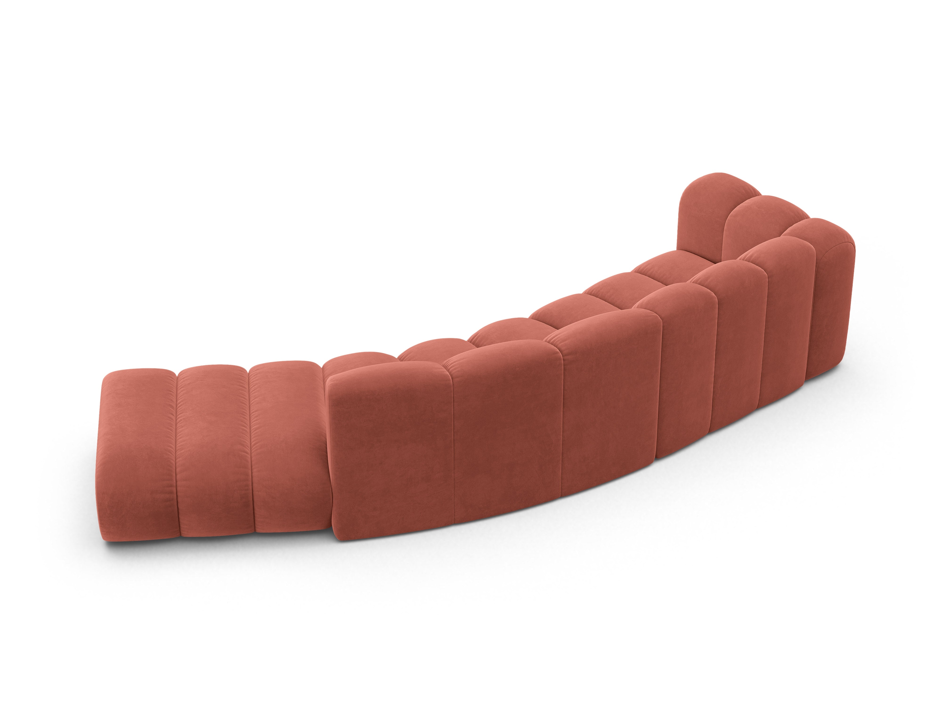 Sofa aus Samt für 5 Personen, rechtsseitig LUPINE koralle