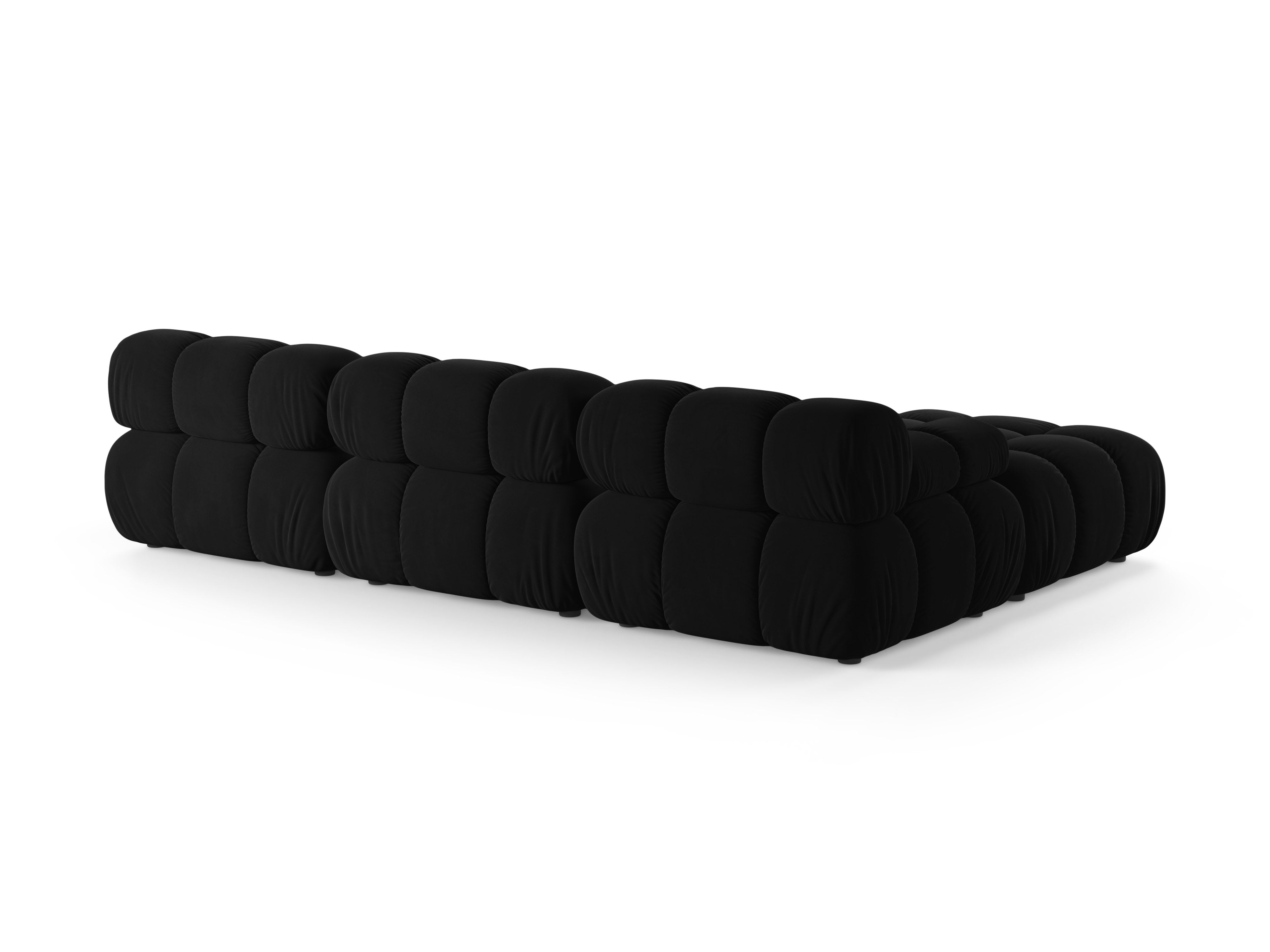 Universeller Samt-Ecksofa BELLIS in Schwarz