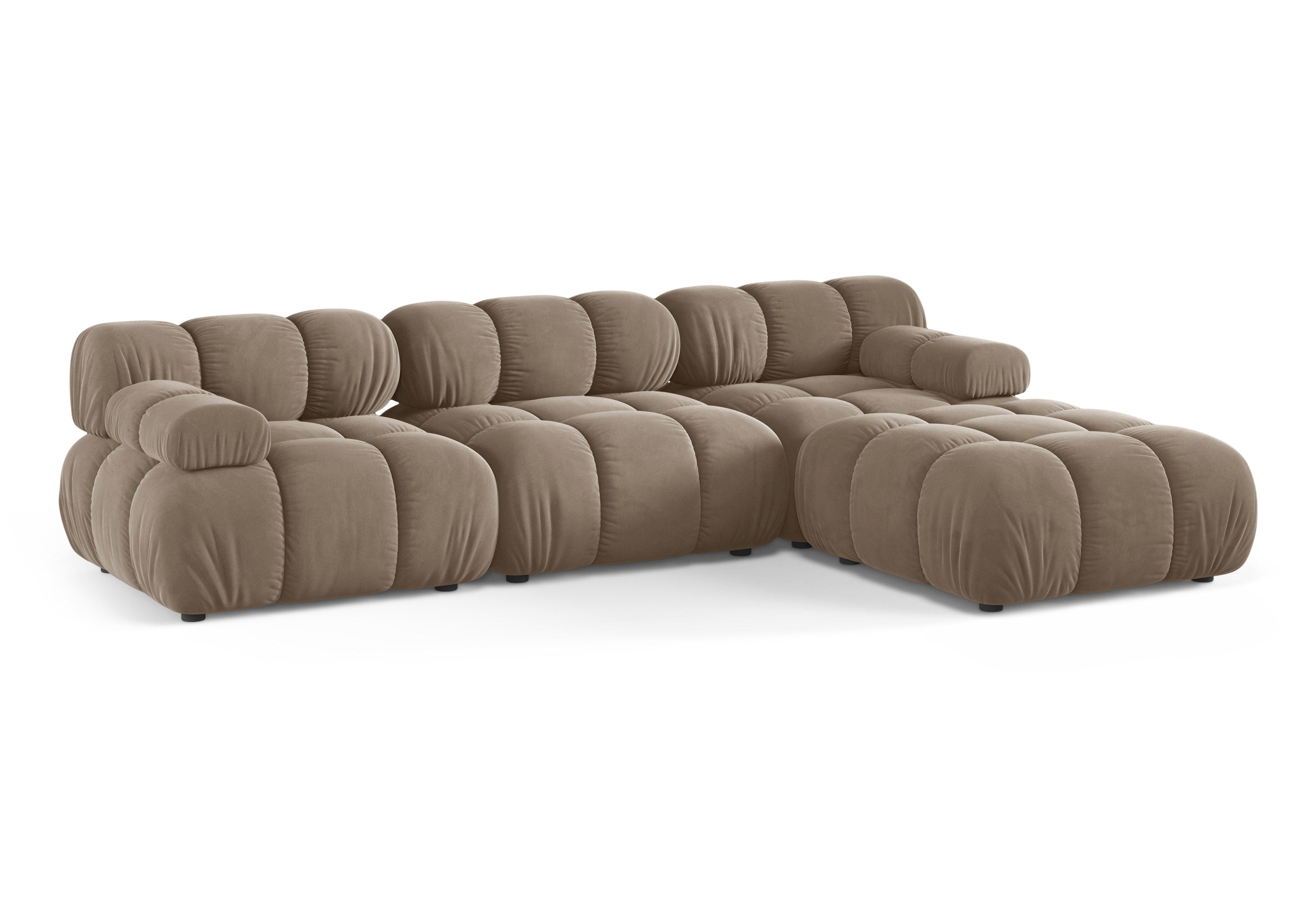 Universeller Samt-Ecksofa BELLIS Cappuccino