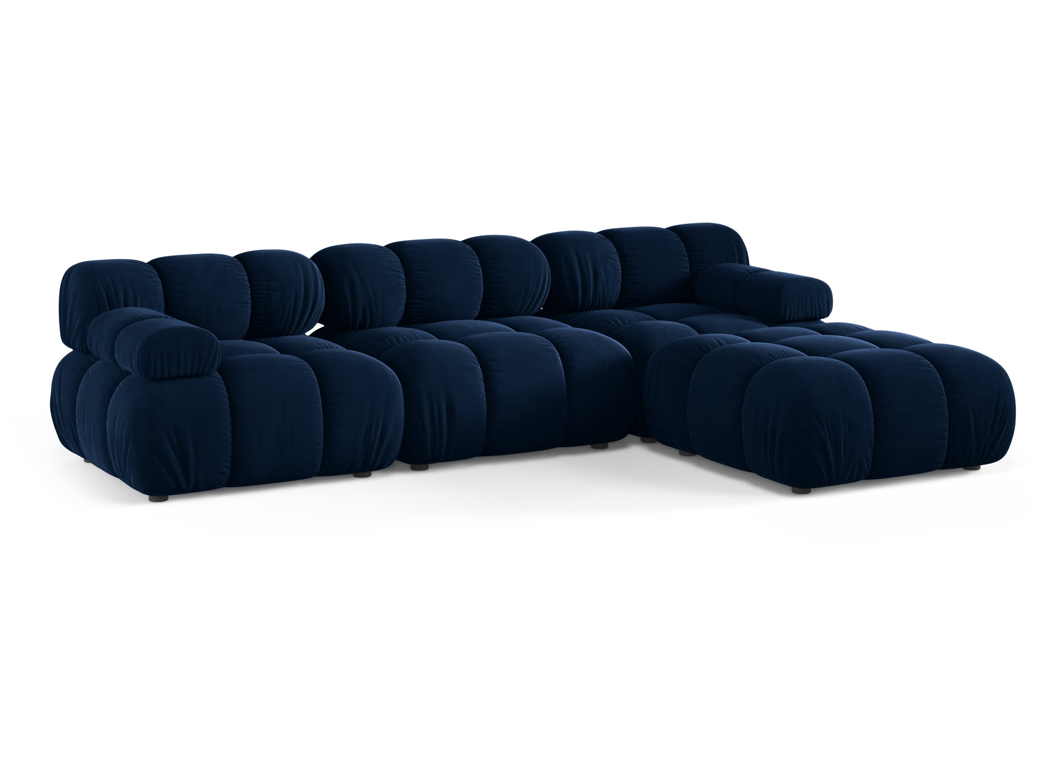 Universeller Samt-Ecksofa BELLIS in königsblau