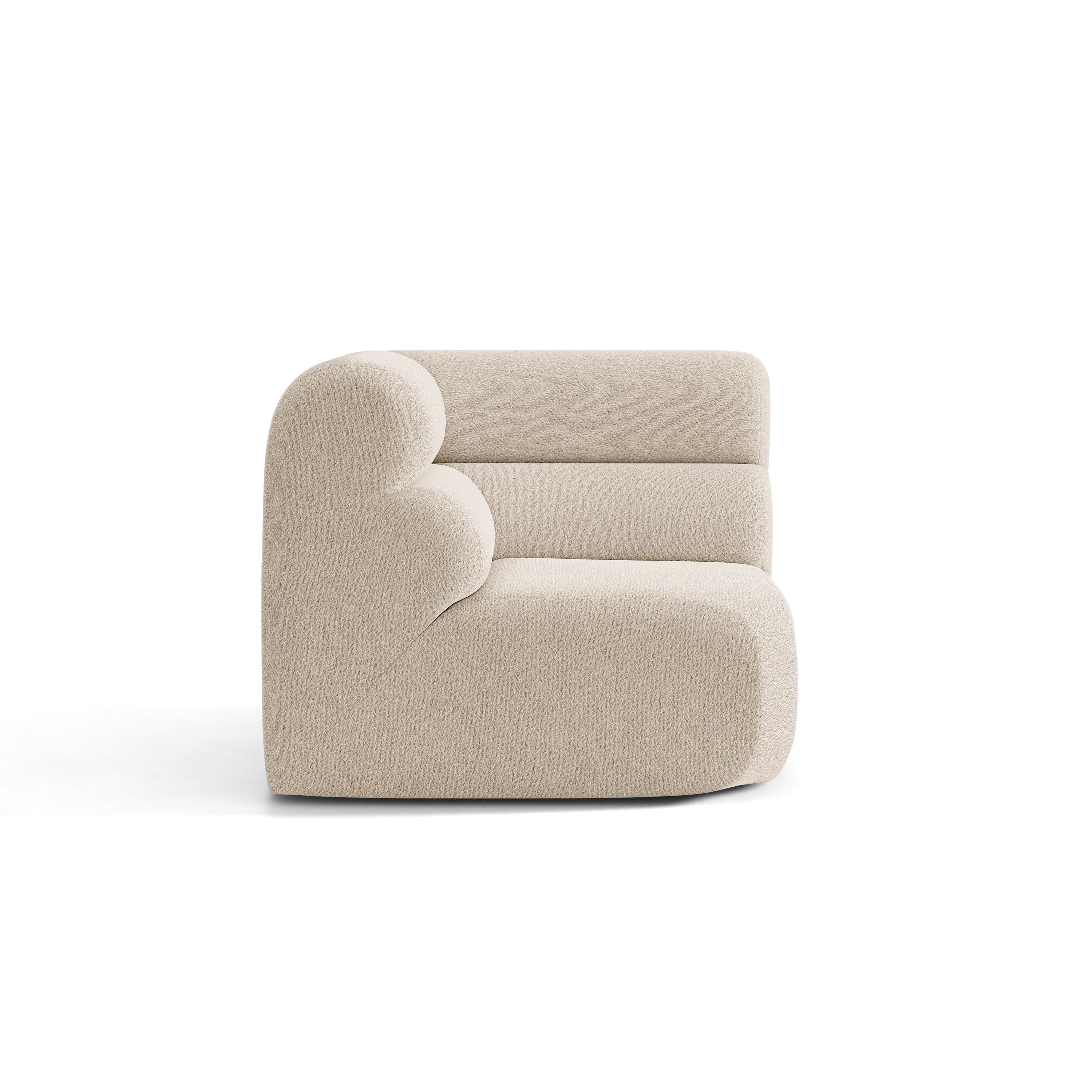 Modulares Sofa NEO - Eckmodul in beigem Boucle