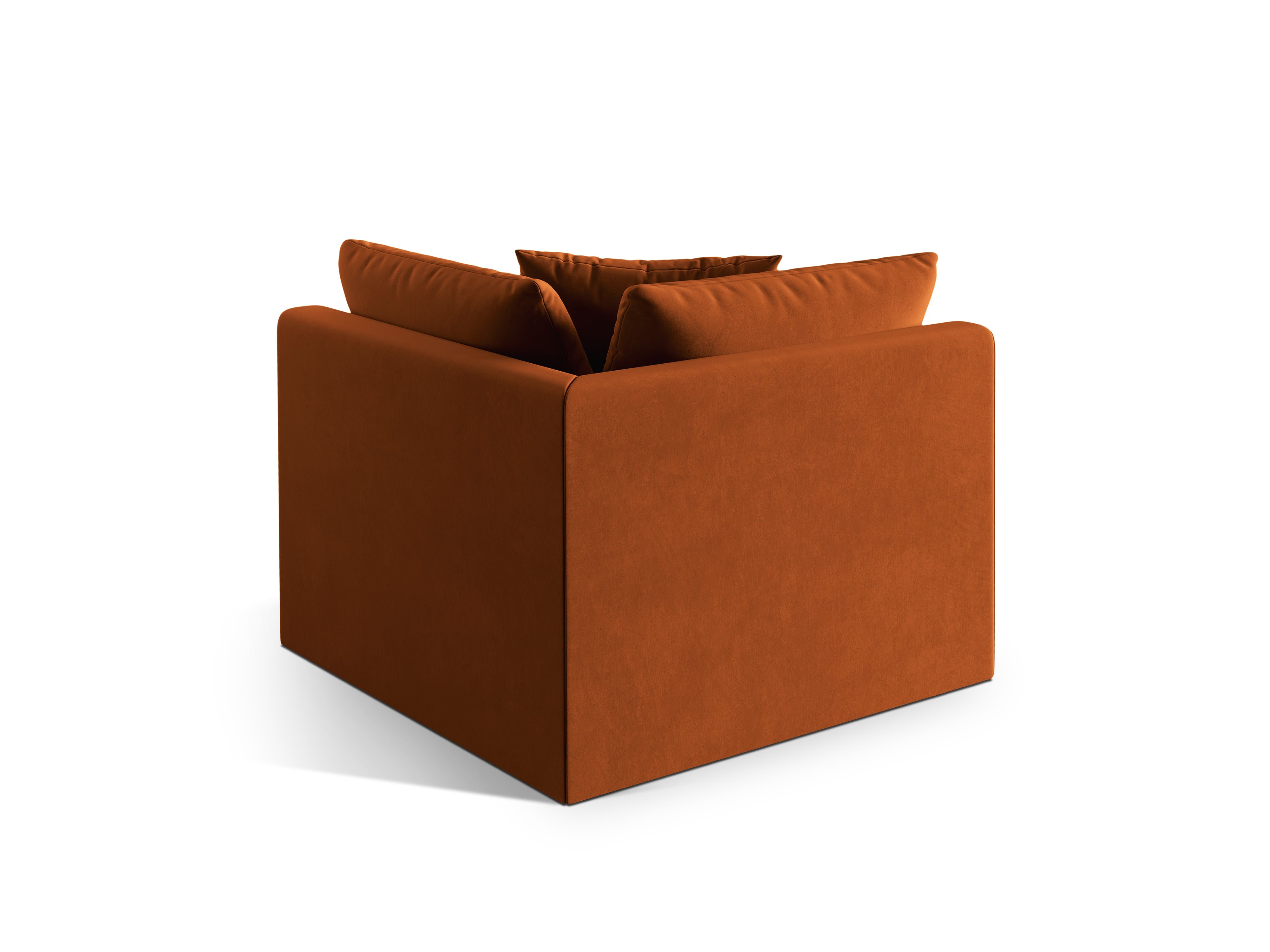 Modulares Samtsofa CHRIS - Eckelement Terrakotta