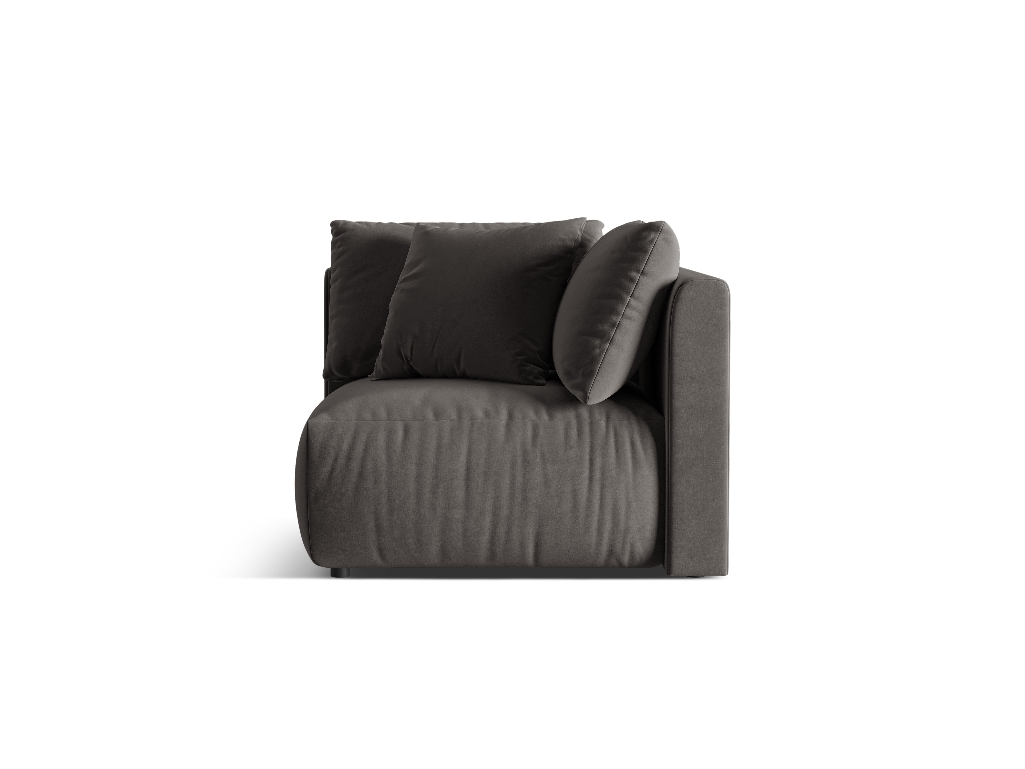 Sofa modułowa aksamitna CHRIS - element narożny ciemnoszary do salonu – Micadoni