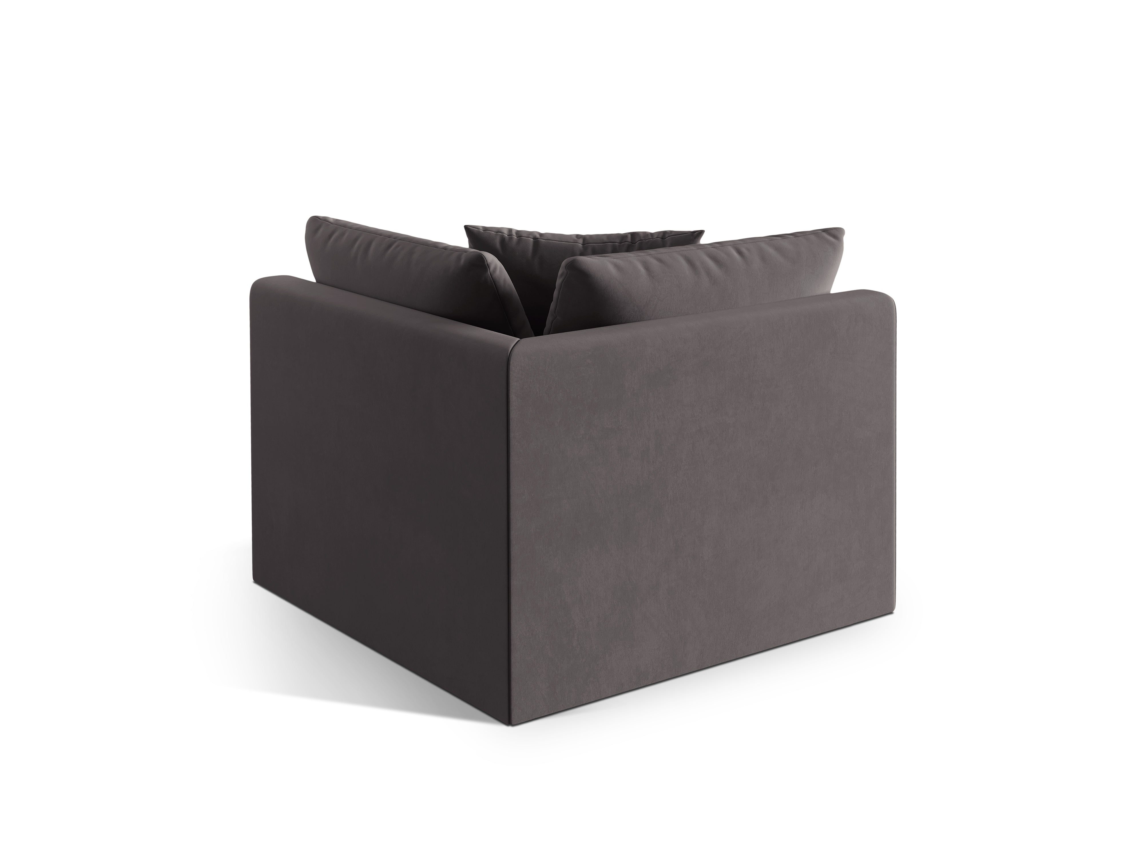 Sofa modułowa aksamitna CHRIS - element narożny ciemnoszary – sosna