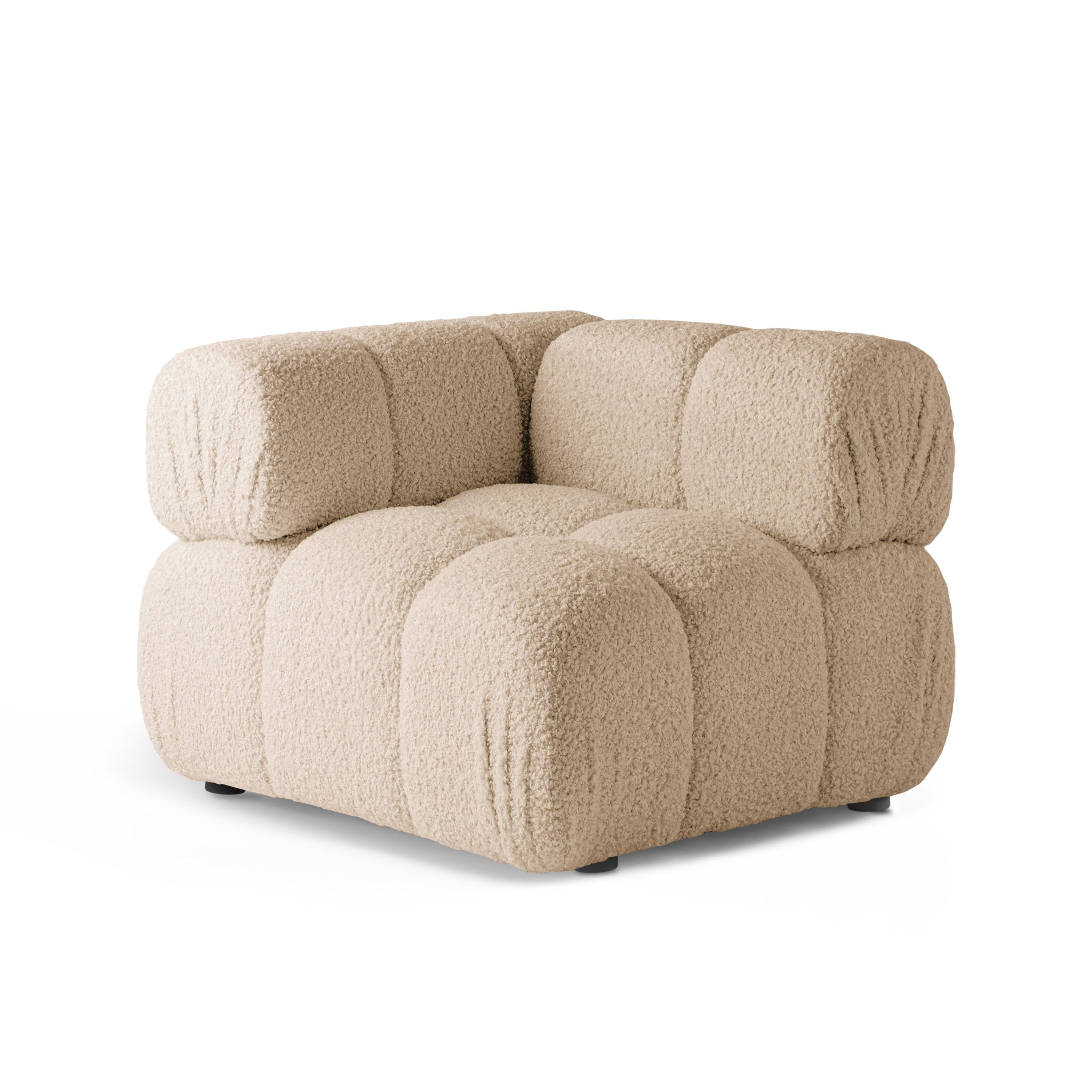 Modulares Sofa BELLIS - Eckmodul in sandfarbenem Boucle