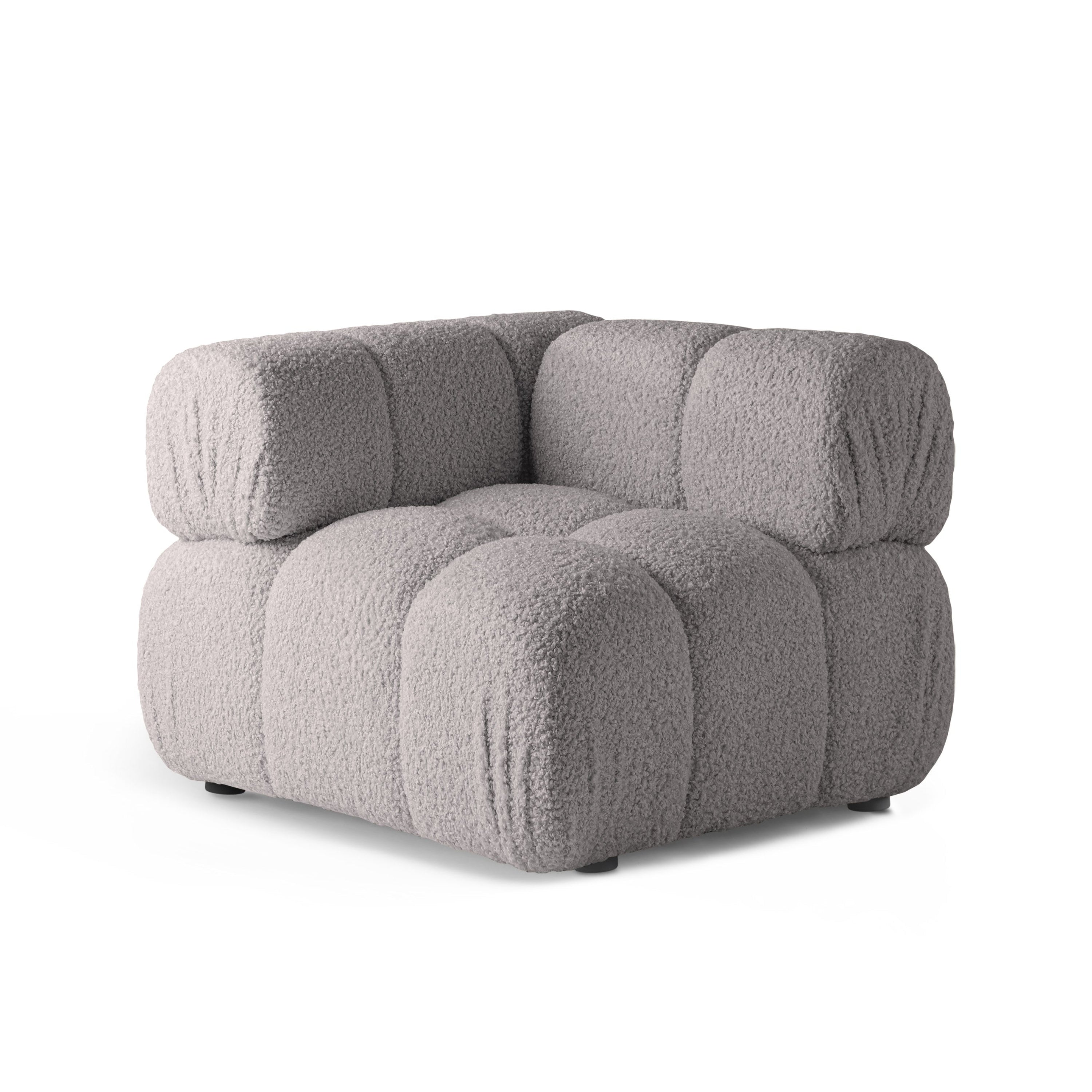 Modulares Sofa BELLIS - graues Boucle-Eckmodul