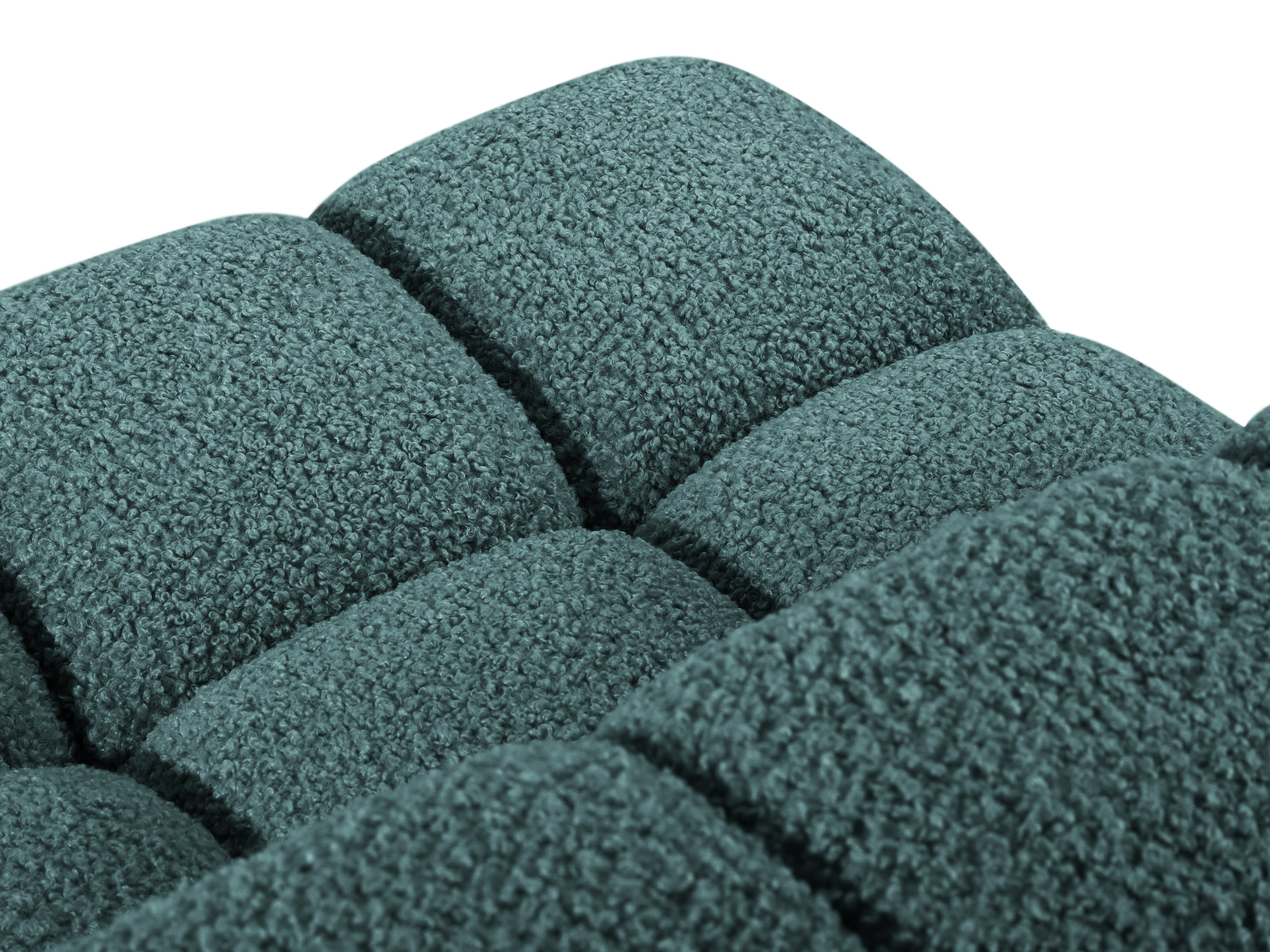 Modulares Sofa BELLIS - tiefes Eckmodul in petrolfarbener Boucle