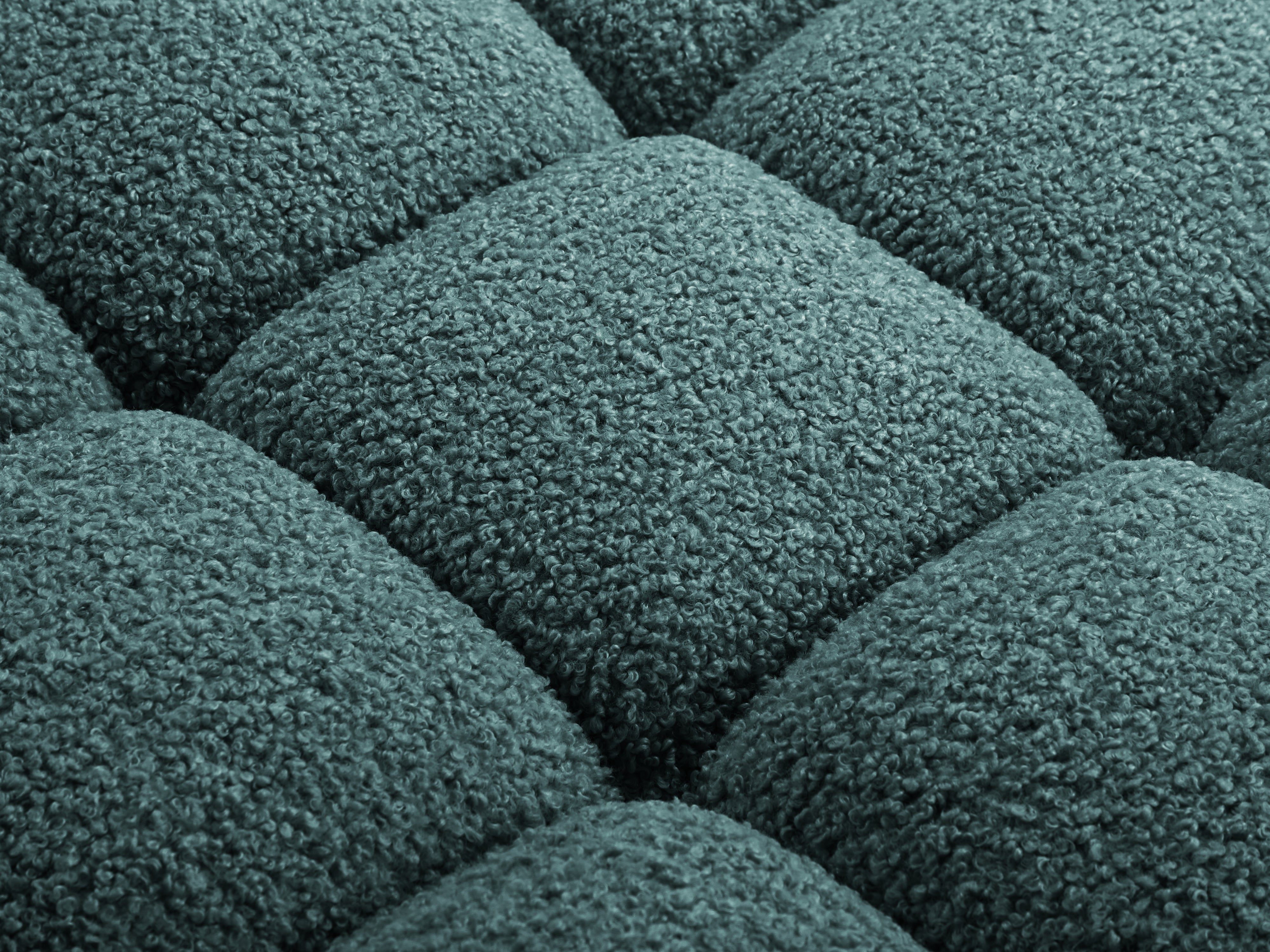 Modulares Sofa BELLIS - tiefes Eckmodul in petrolfarbener Boucle