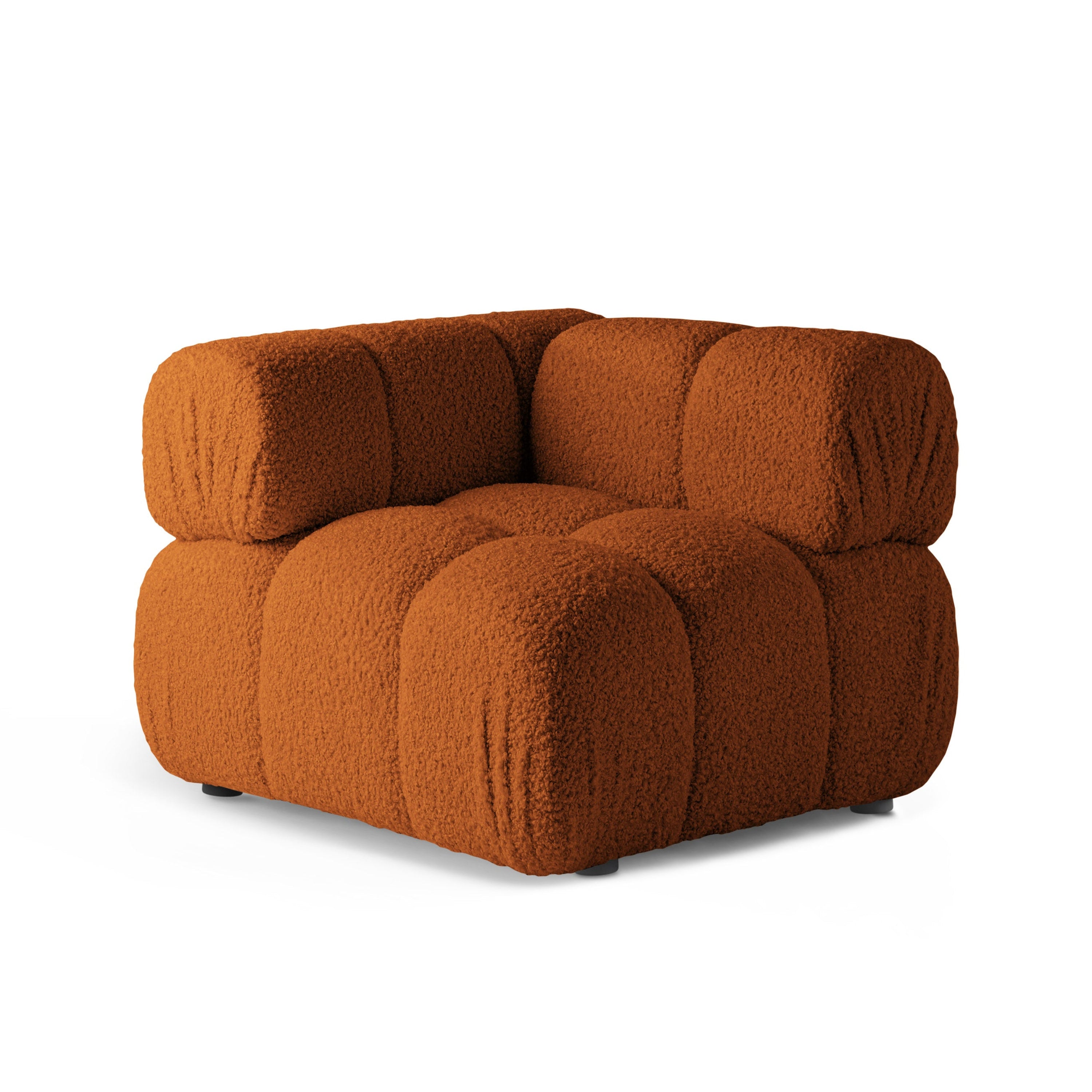Modulares Sofa BELLIS - Eckmodul in ziegelrotem Boucle