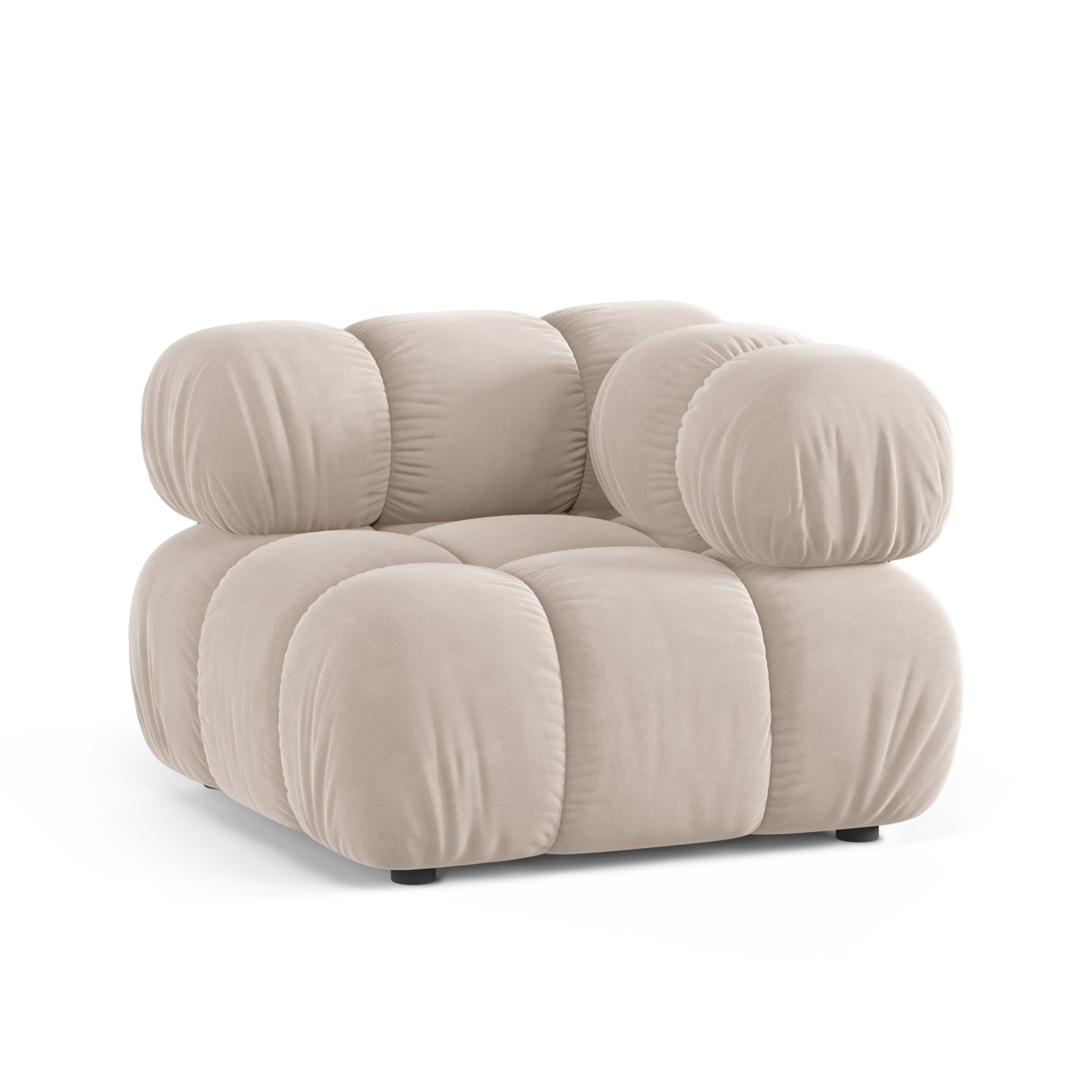 Modulares Sofa BELLIS - Eckmodul in hellbeigem Samt